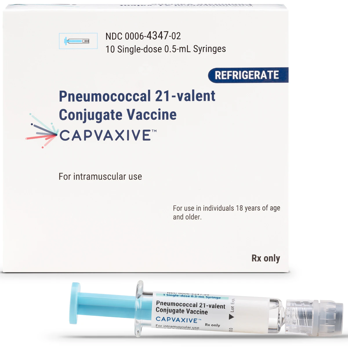 CAPVAXIVE (Pneumococcal 21-valent Conjugate Vaccine) Injection, 0.5 mL Prefilled Syringe, 10/Package