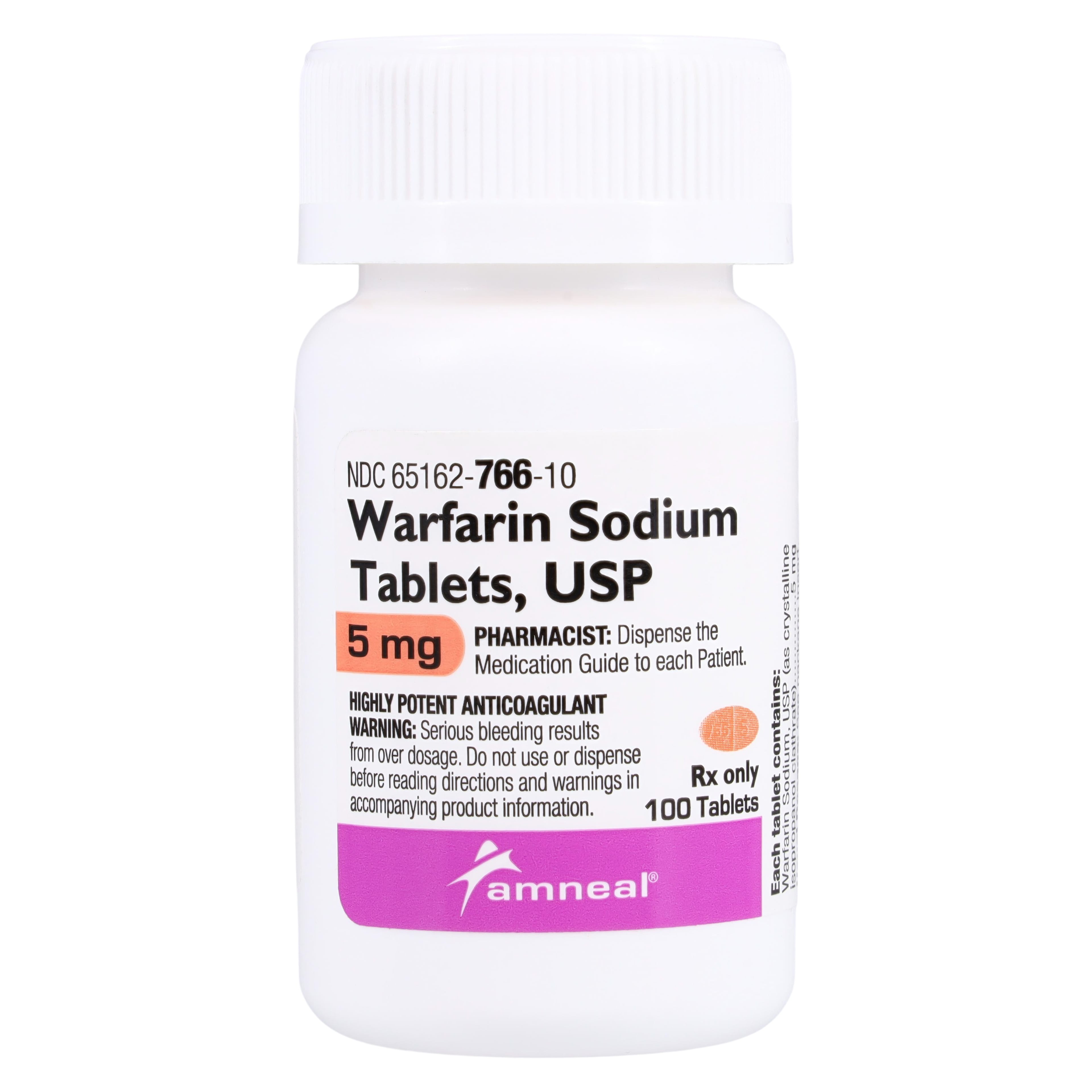 Warfarin Sodium Tablets, 5mg, 100/Bottle, Amneal