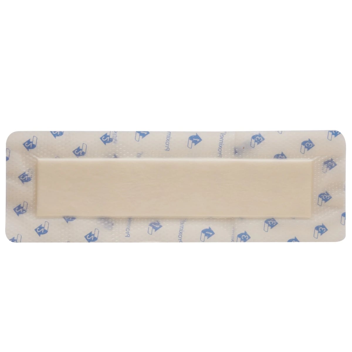 Proximel Ag Silicone Foam Border Dressing, 4" x 12", Sterile, Rectangle, Adhesive, White/Tan