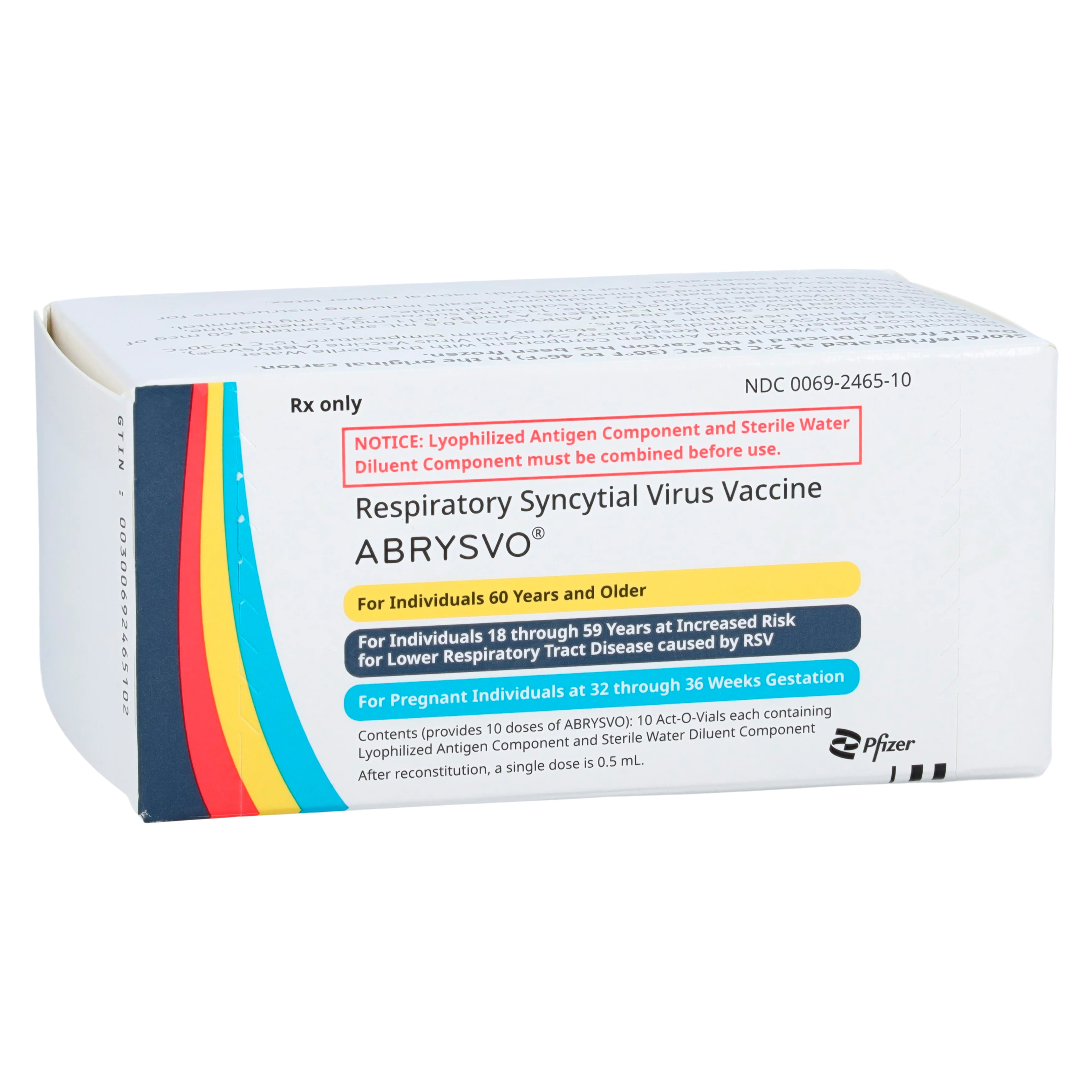 Abrysvo (RSVpreF) Respiratory Syncytial Virus Vaccine, Act-O-Vial, Single-Dose Vial, 10/Package