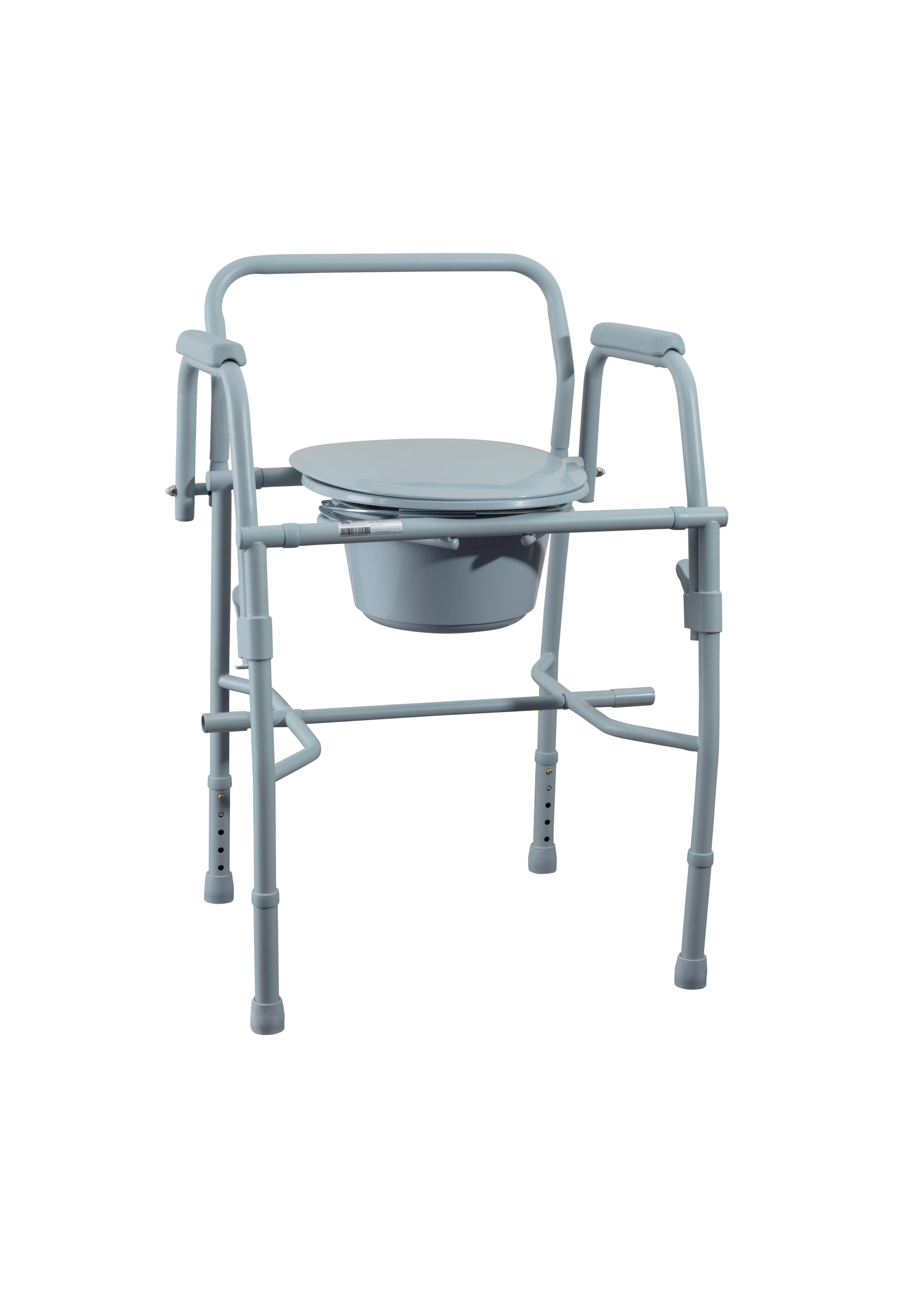 MedaCure Drop Arm Folding Commode, 300 lb Capacity