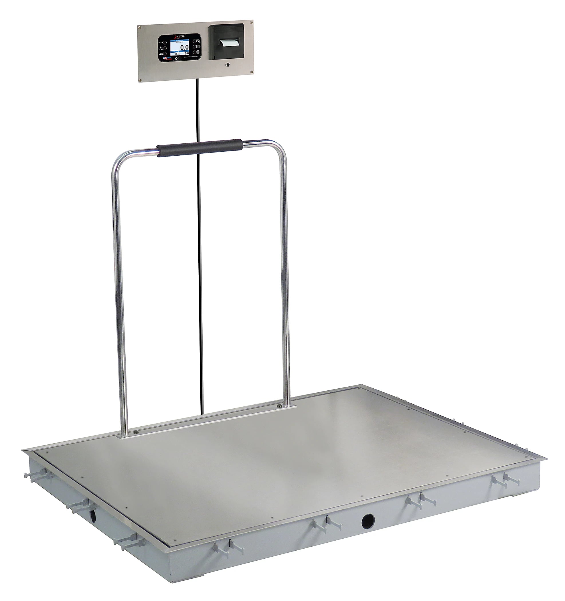 Detecto Solace In-Floor Scale with Handrail, 1000 lb Capacity