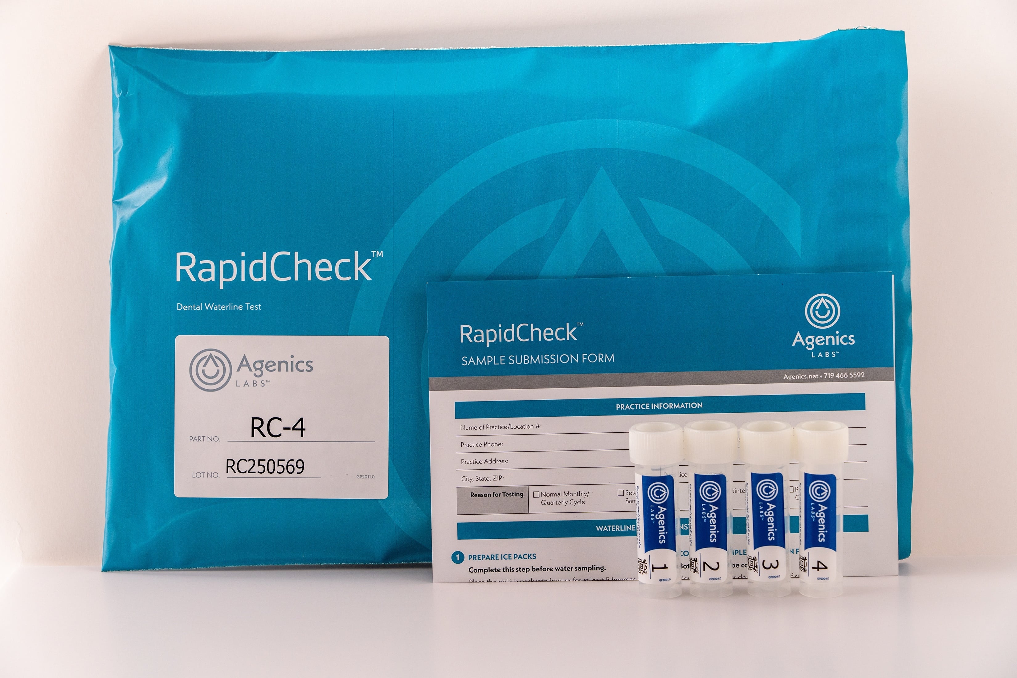 RapidCheck Flow Cytometry Dental Unit Waterline Test Kit, 4 Vial Kit, RC-4