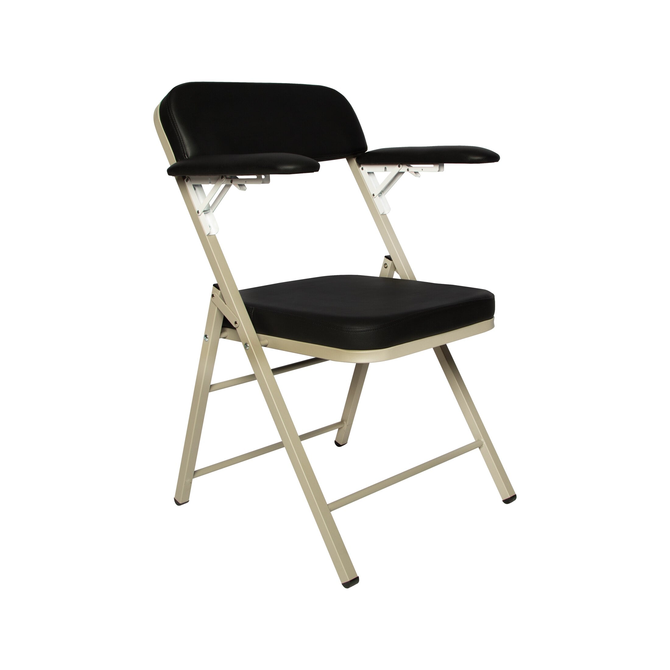 Tech-Med Folding Blood Draw Chair, Black Powder Coated Steel Frame, 500 lb Capacity