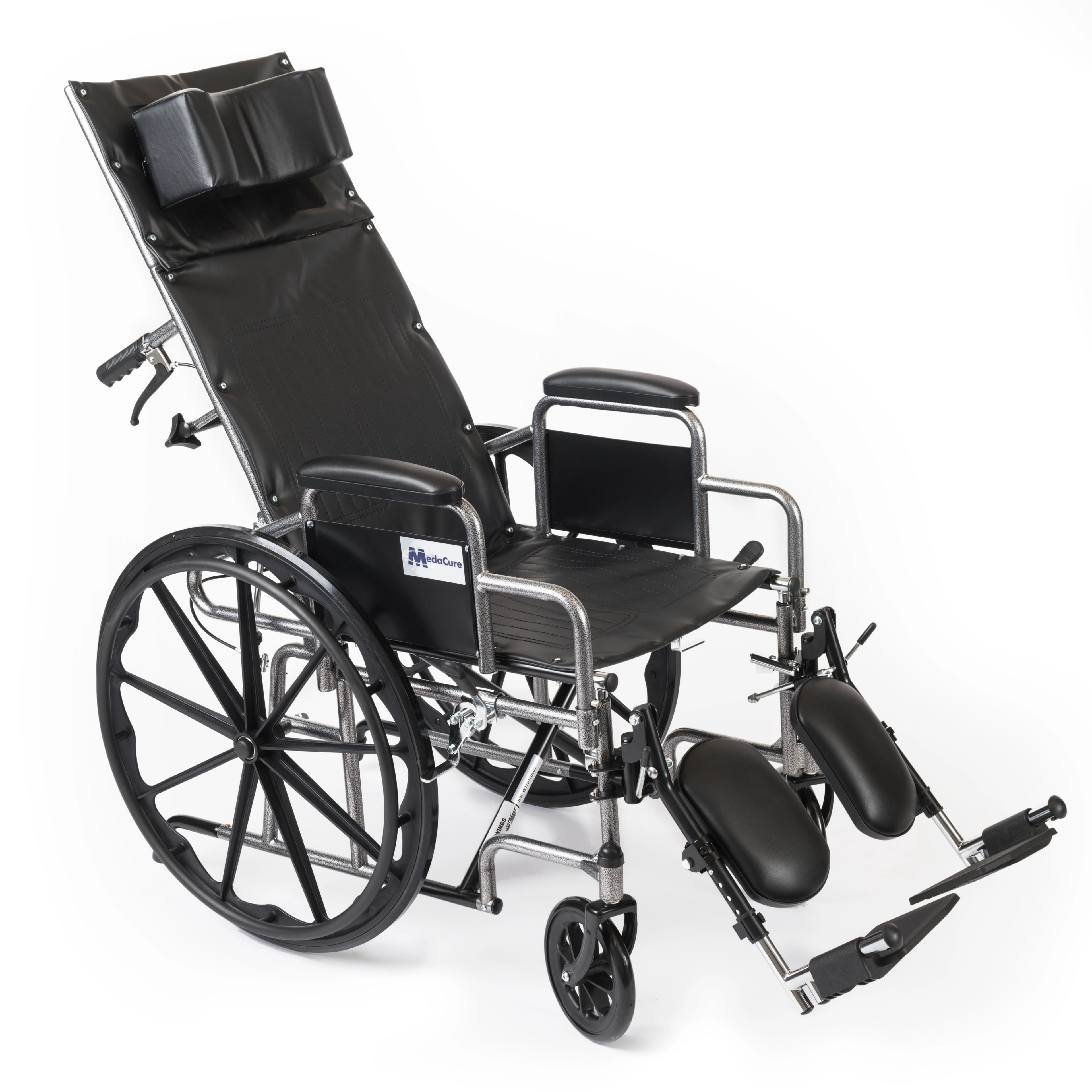 MedaCure Reclining Wheelchair with Elevating Leg Rest, 20" Seat Width, 300 lb Capacity
