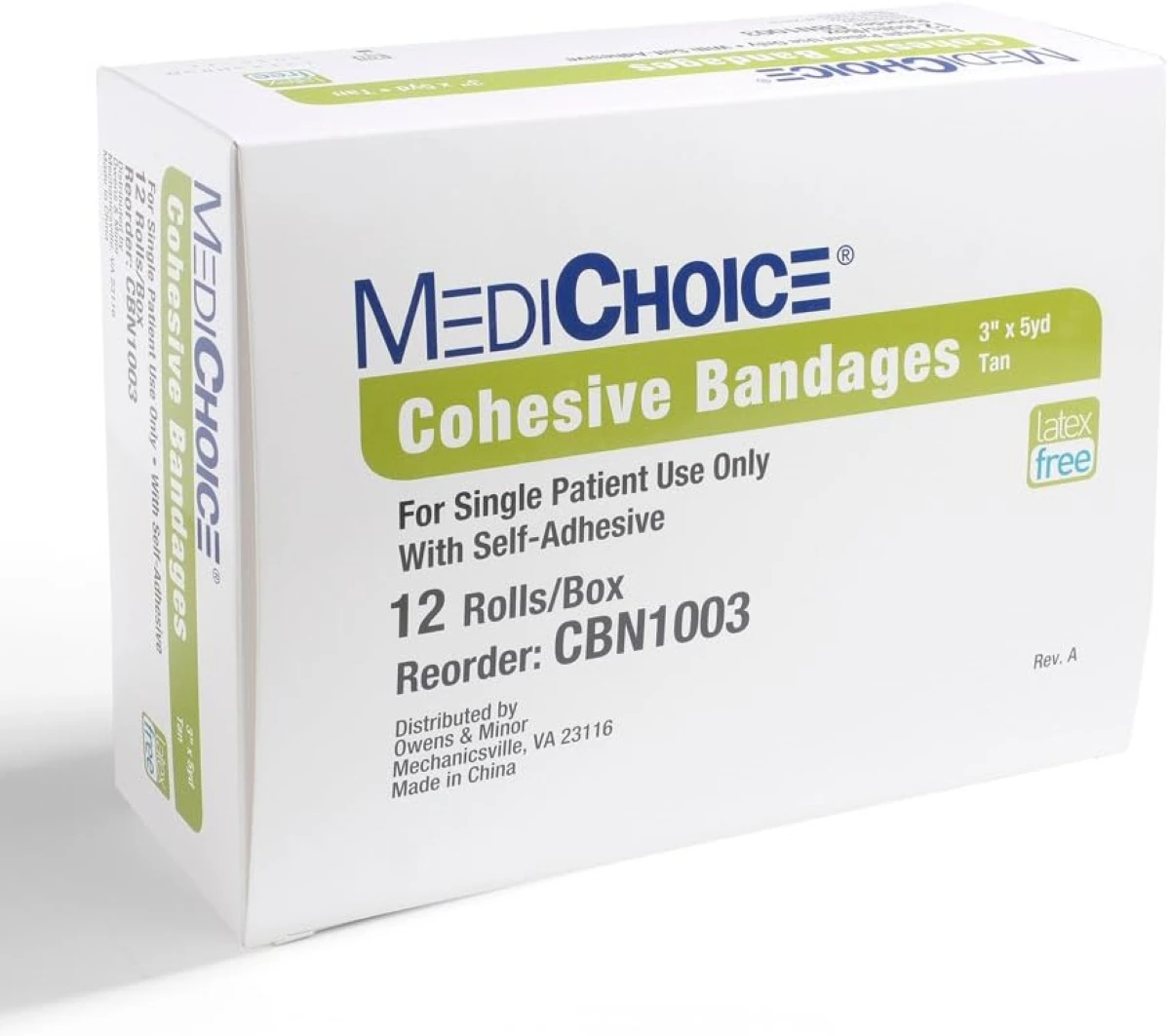 Owens & Minor Cohesive Bandage, Self-Adherent, Tan, 3" x 5 yd, Non-Sterile, 72/Case