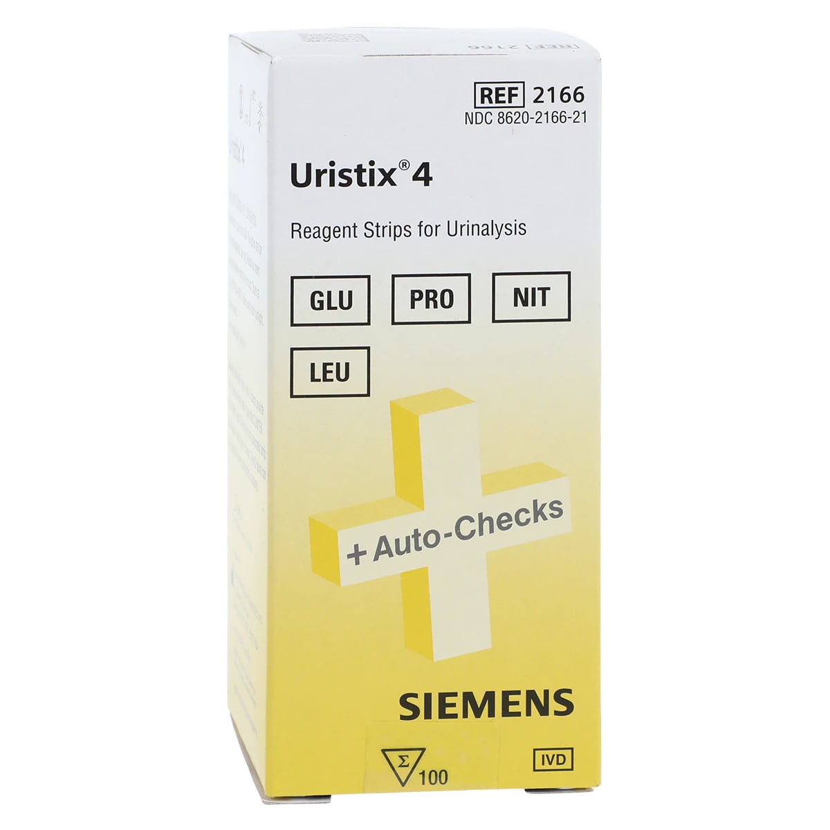 Siemens Uristix 4 Urinalysis Test Strips, Glucose, Leucocytes, Nitrite, Protein, 100/Bottle