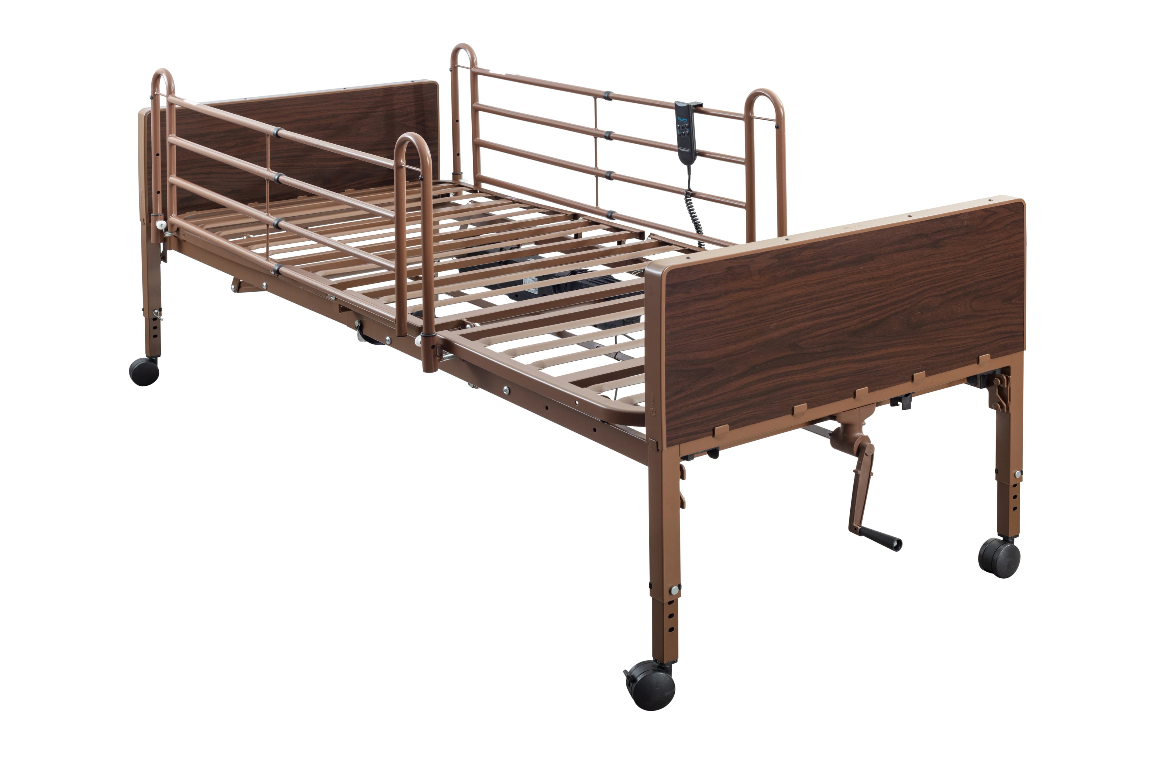 Medacure 36" Homecare Semi-Electric Bed, Walnut Finish