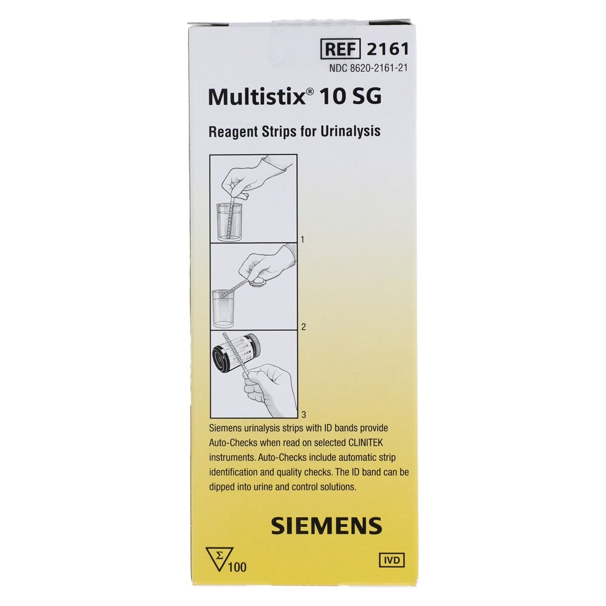 Multistix 10 SG Urinalysis Test Strips, 100/Box