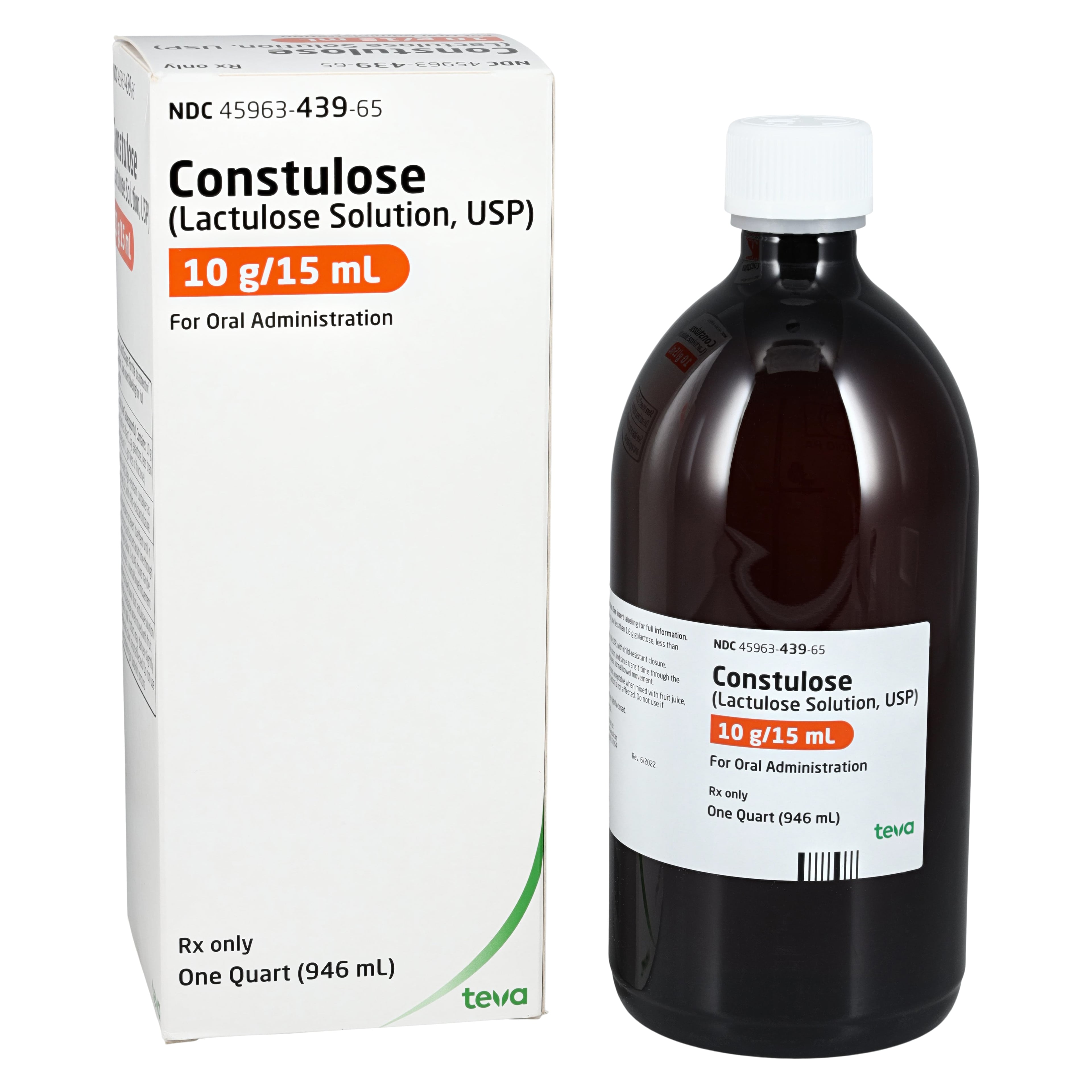 Lactulose Oral Syrup, 10 gm/15 mL, 946 mL Bottle, Teva Pharmaceuticals