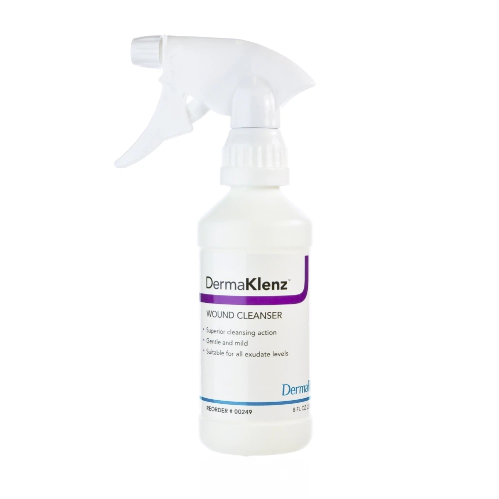 DermaKlenz Spray Wound Cleanser, 8 oz, Zinc/Vitamin B6, Latex-Free, Disposable, 24/Case