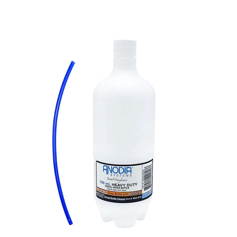 Anodia Systems Heavy Duty HDPE Dental Unit Water Bottle, 750 mL, with Pick-Up Tube and Cap