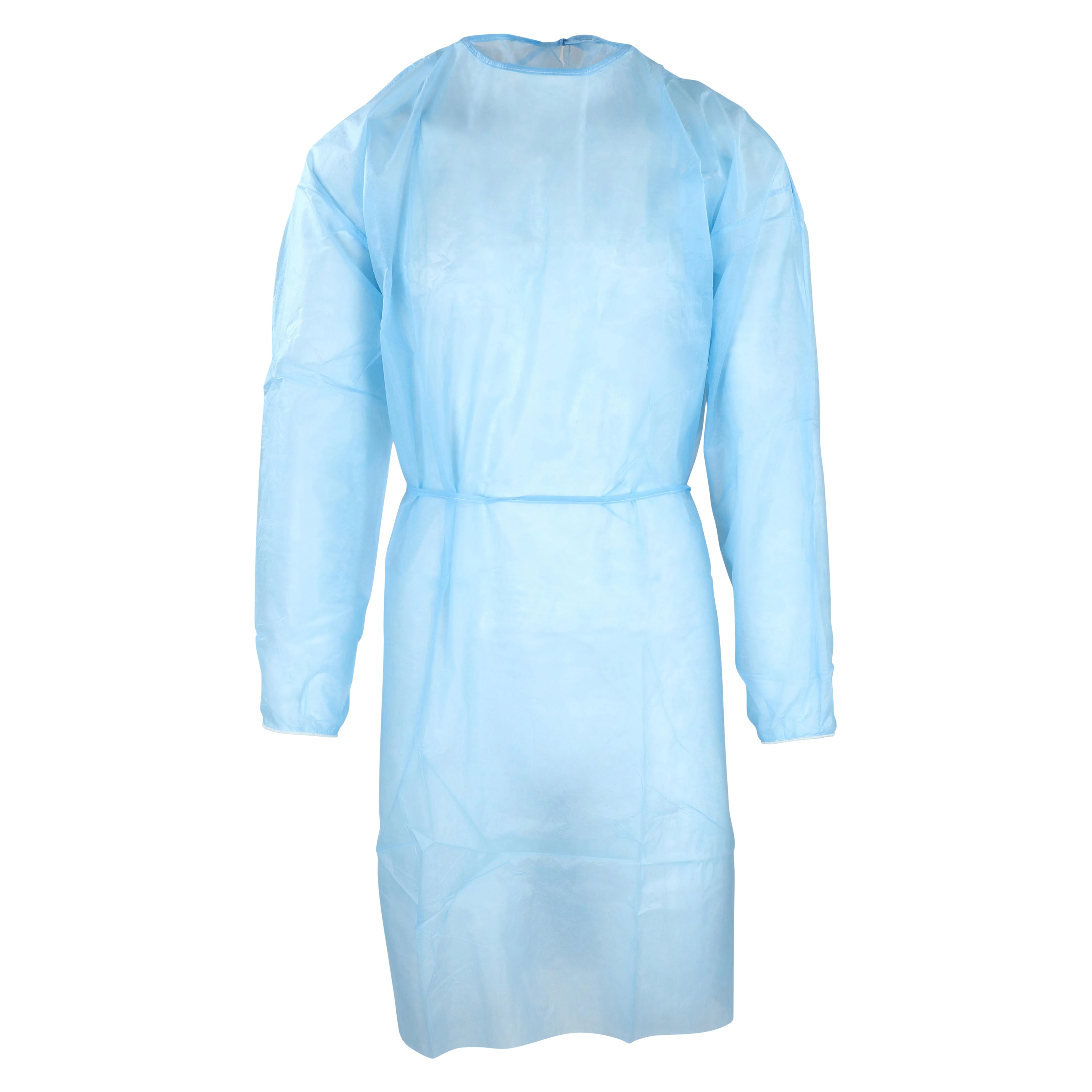 Halyard Blue Isolation Gown, Universal, Latex-Free, Non-Fluid Resistant, Non-Sterile, 100/Case