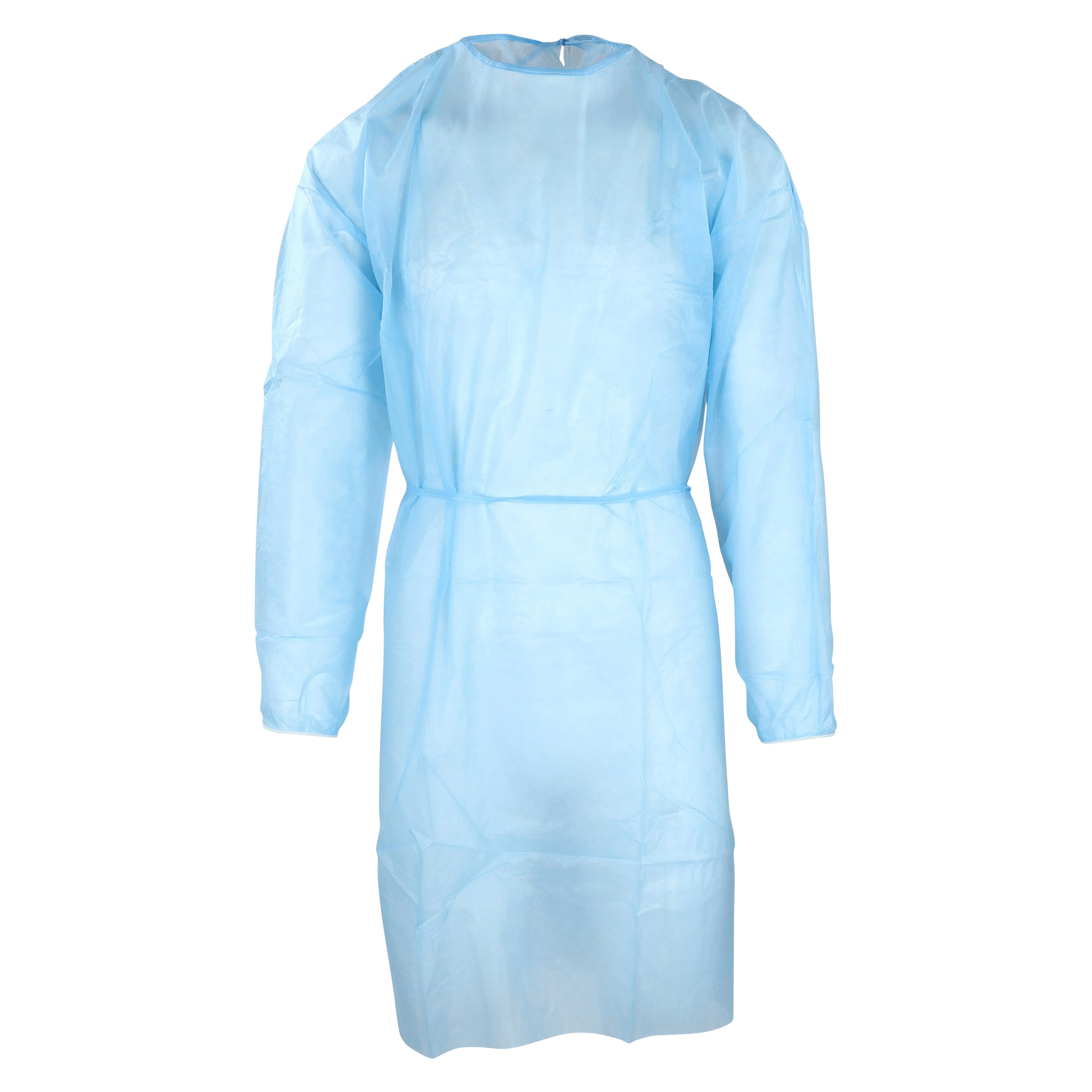 Halyard Spunbond Blue Isolation Gown, X-Large, Latex-Free, Non-Fluid Resistant, 100/Case