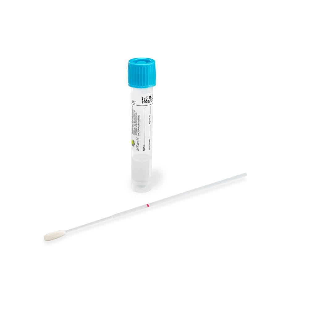 Copan MSwab Collection/Transport System with 1.6mL Liquid Amies Medium, Nylon Regular Tip 80mm, Sterile, 50/Pk, 300/Case