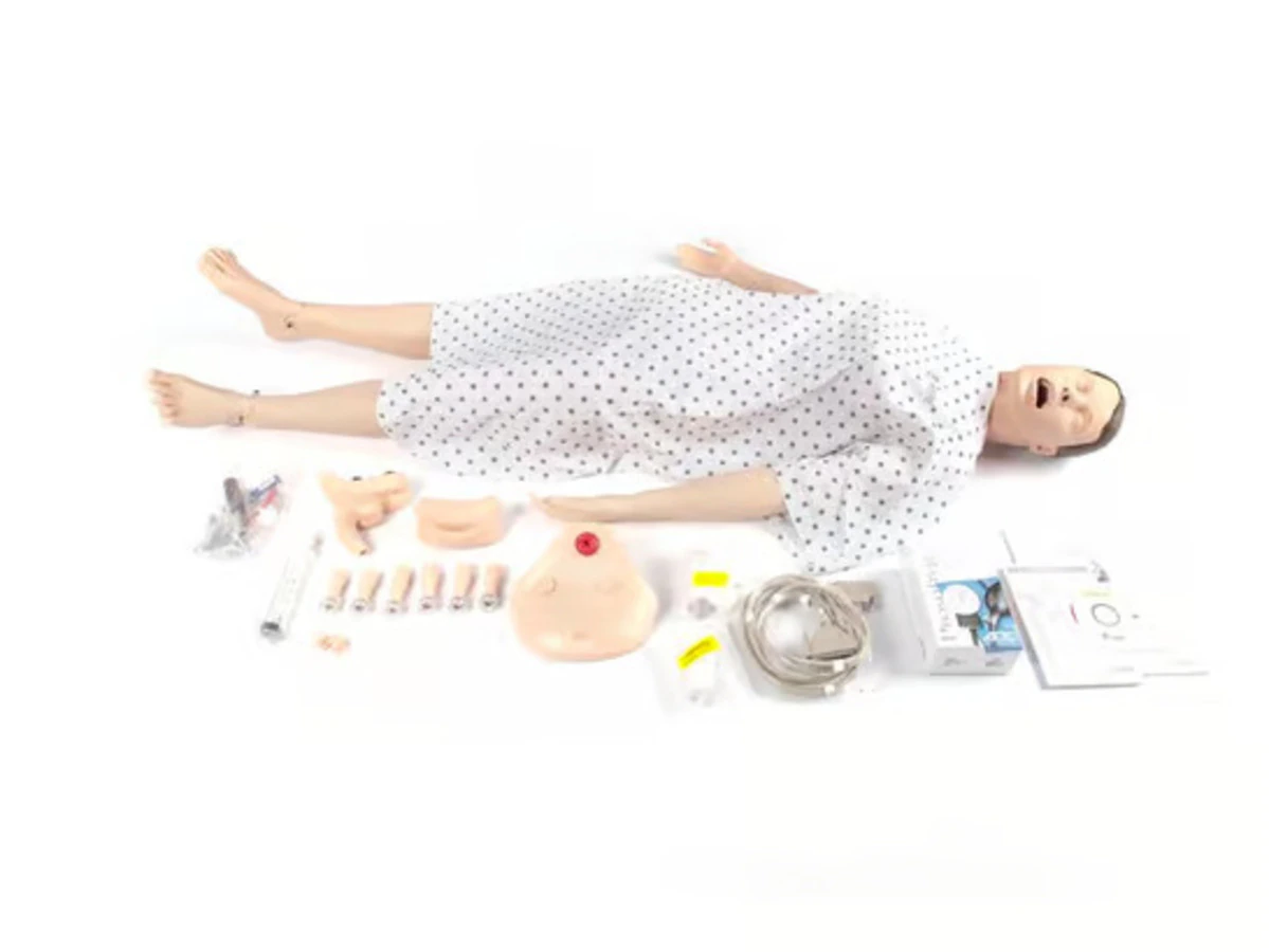 Laerdal Nursing Anne Full Body Training Manikin, Light Skin, Adult Female, 66.9" Height, with Multi-Venous IV Training Arm (Left), Blood Pressure Training Arm (Right), Blood Pressure Cuff, Male & Female Genitalia, 70 lb
