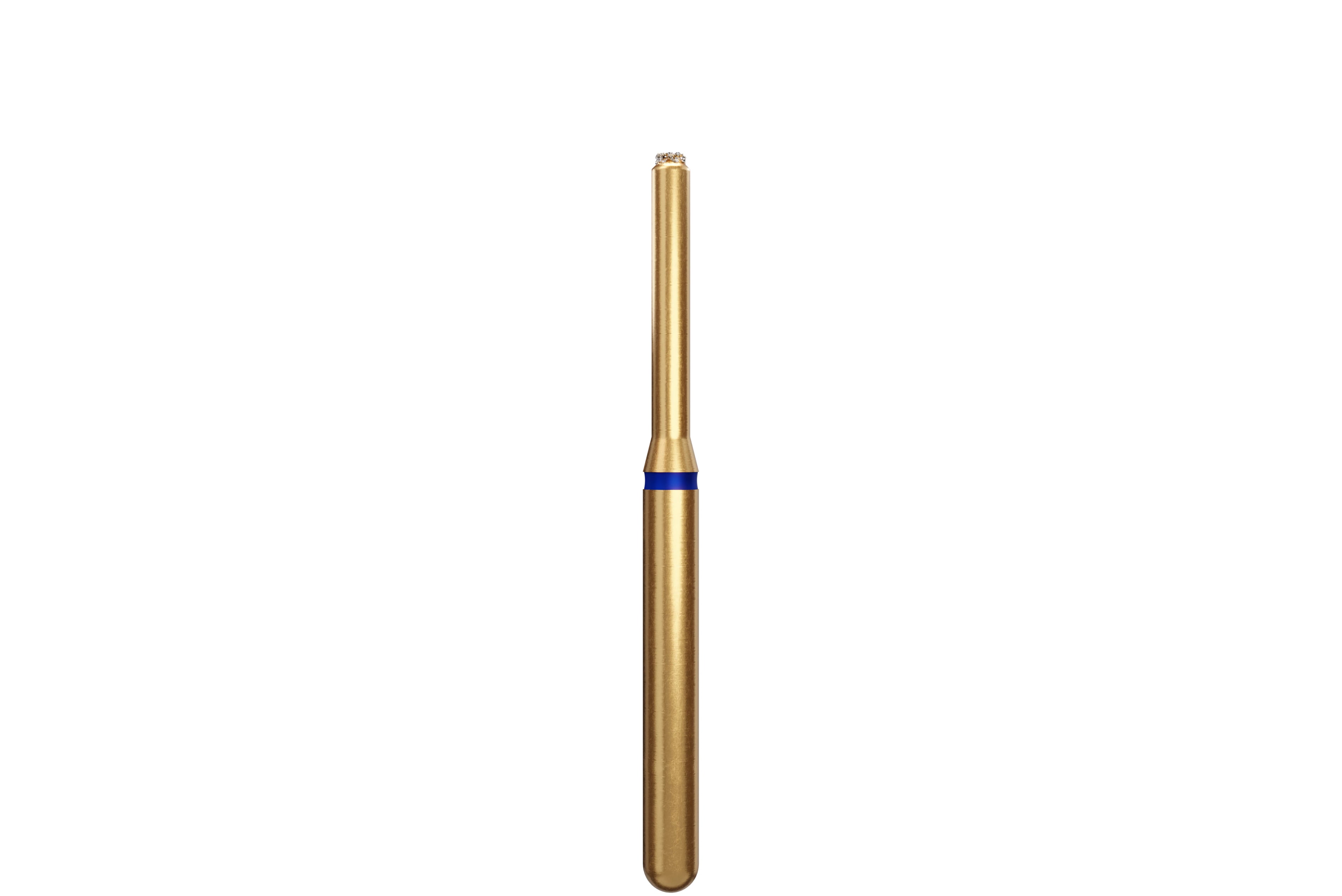 Coltene Alpen Multi-Use Multilayer Diamond Bur, FG, Medium Grit, End Cutting Cylinder, #839-010, Blue Ring, 5/Pkg