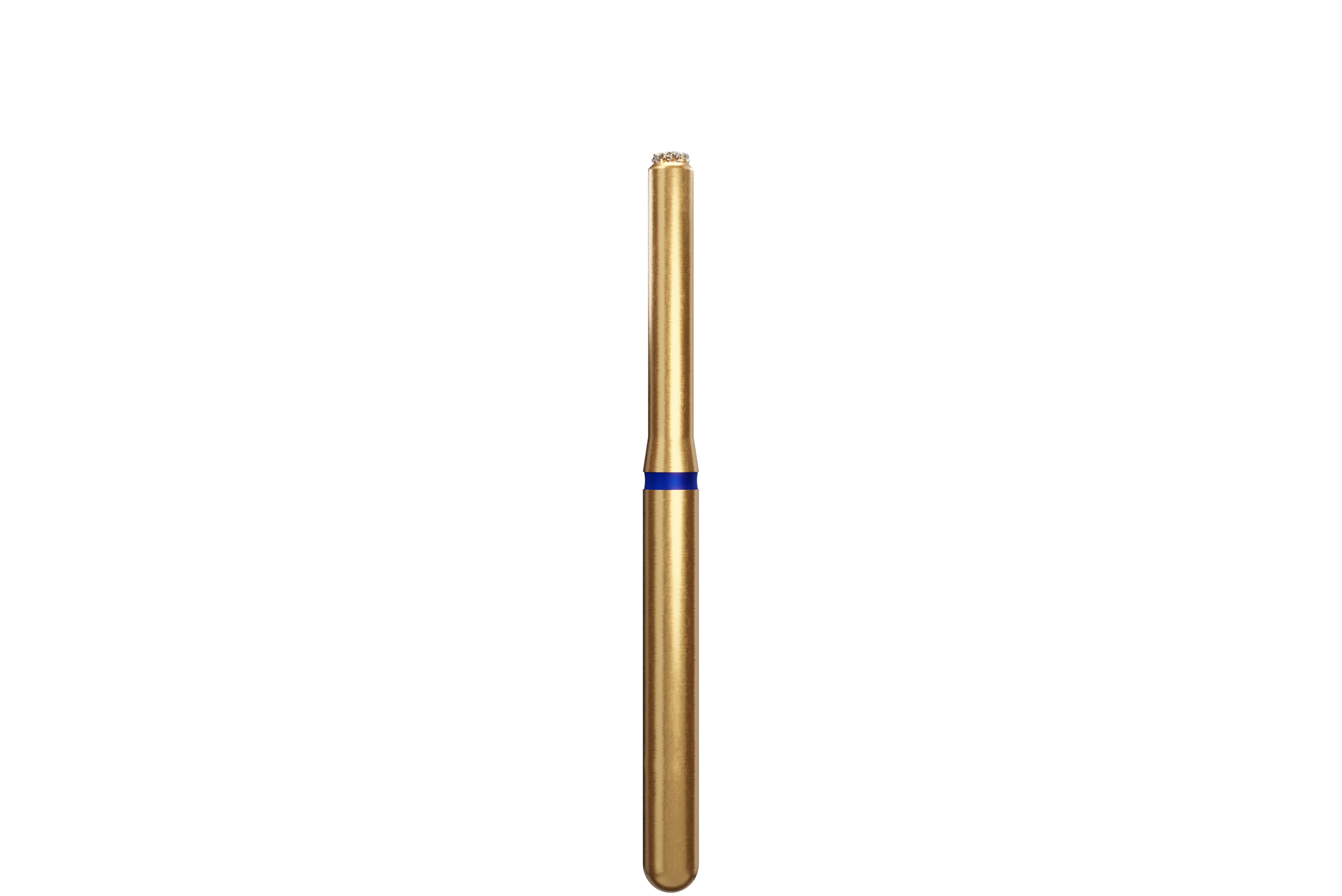 Coltene Alpen Multi-Use Multilayer Diamond Bur, FG, Medium Grit, End Cutting Cylinder, #839-012, Blue Ring, 5/Pkg