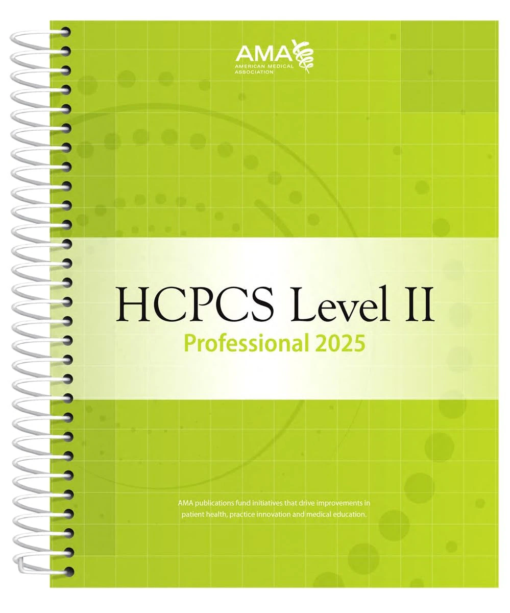 AMA 2025 HCPCS Level II Professional Coding Book, Spiral Bound, 8.5" x 11"
