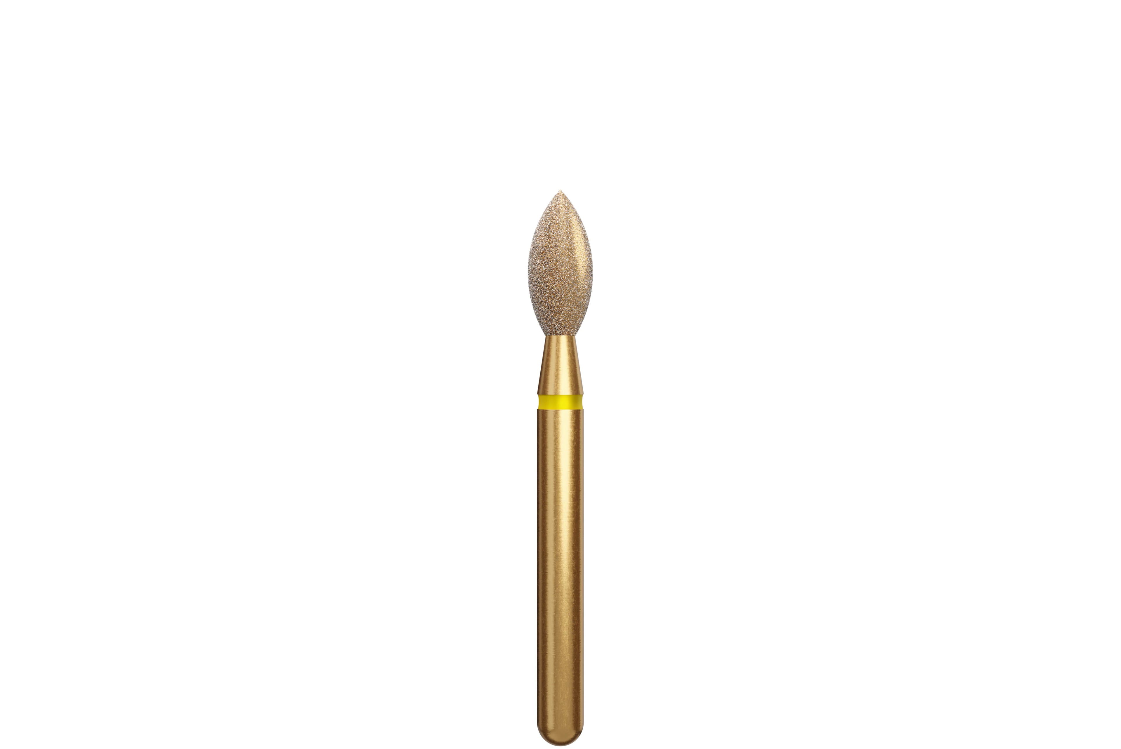 Alpen Multi-Use Multilayer Diamond Bur, FG, Extra Fine, Yellow, Pointed Football #368, 2.3 mm Head Diameter, 5 mm Head Length, 5/Pkg, G368-314-023-05.0