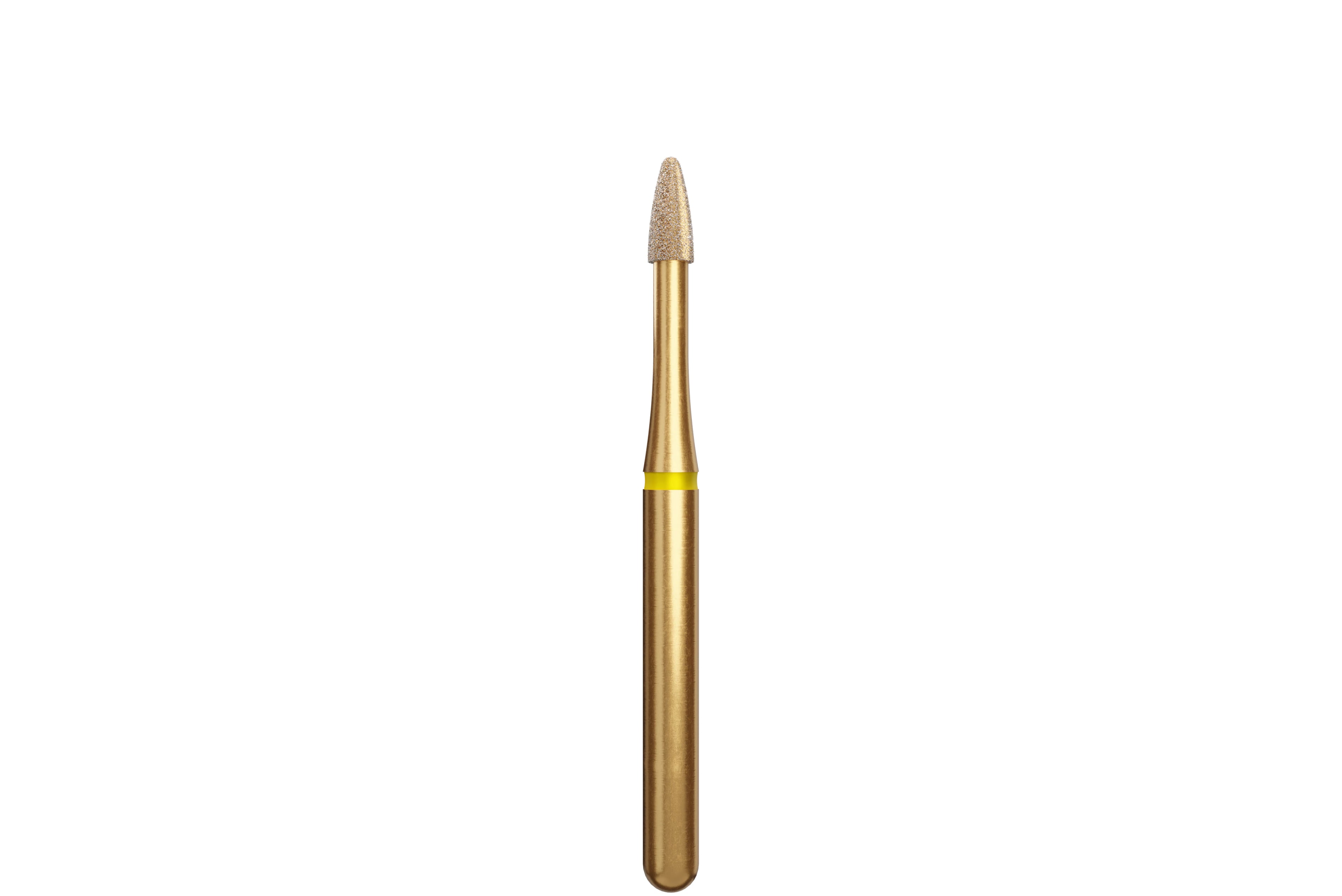 Coltene Alpen Multi-Use Multilayer Diamond Bur, FG, Extra Fine, Football/Bullet, #390-014, 1.4 mm Head Diameter, 3 mm Head Length, 5/Pkg