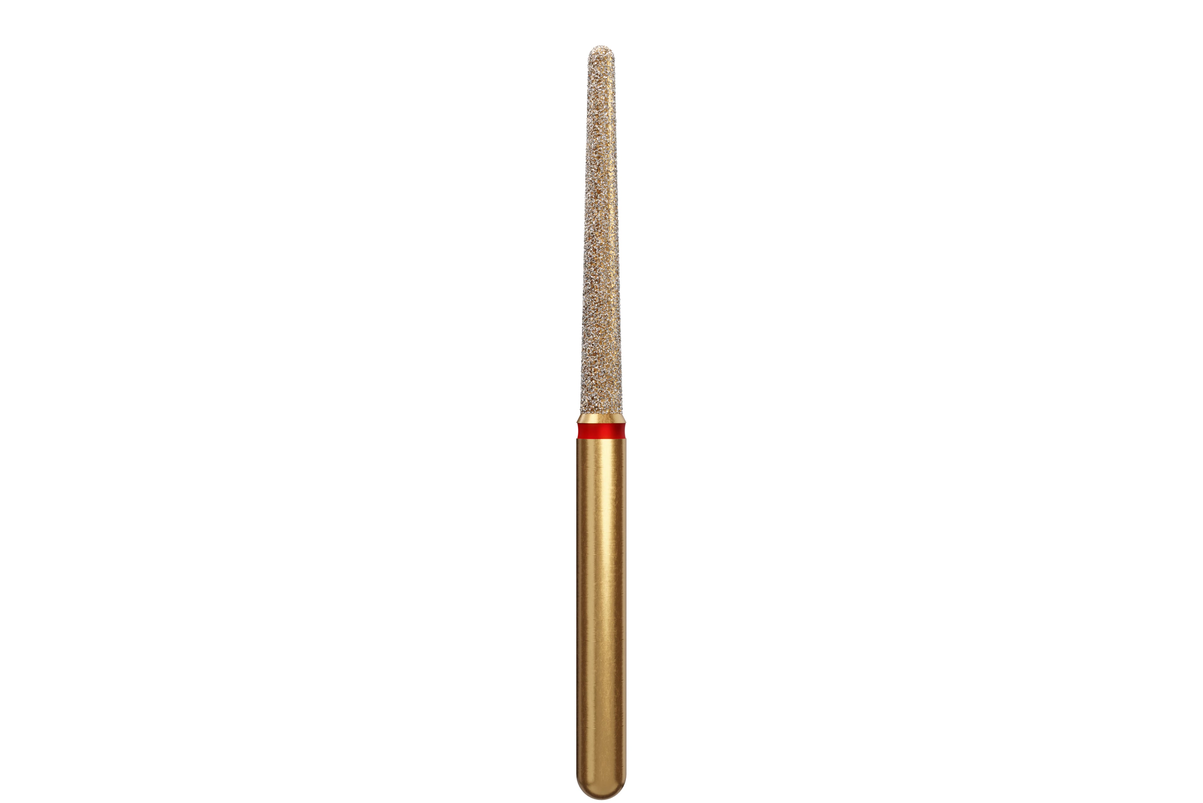 Coltene Alpen Multi-Use Multilayer Diamond Bur, FG, Fine, Red Ring, Round End Taper Long, #850L, 1.6 mm Head Diameter, 12 mm Head Length, 5/Pkg