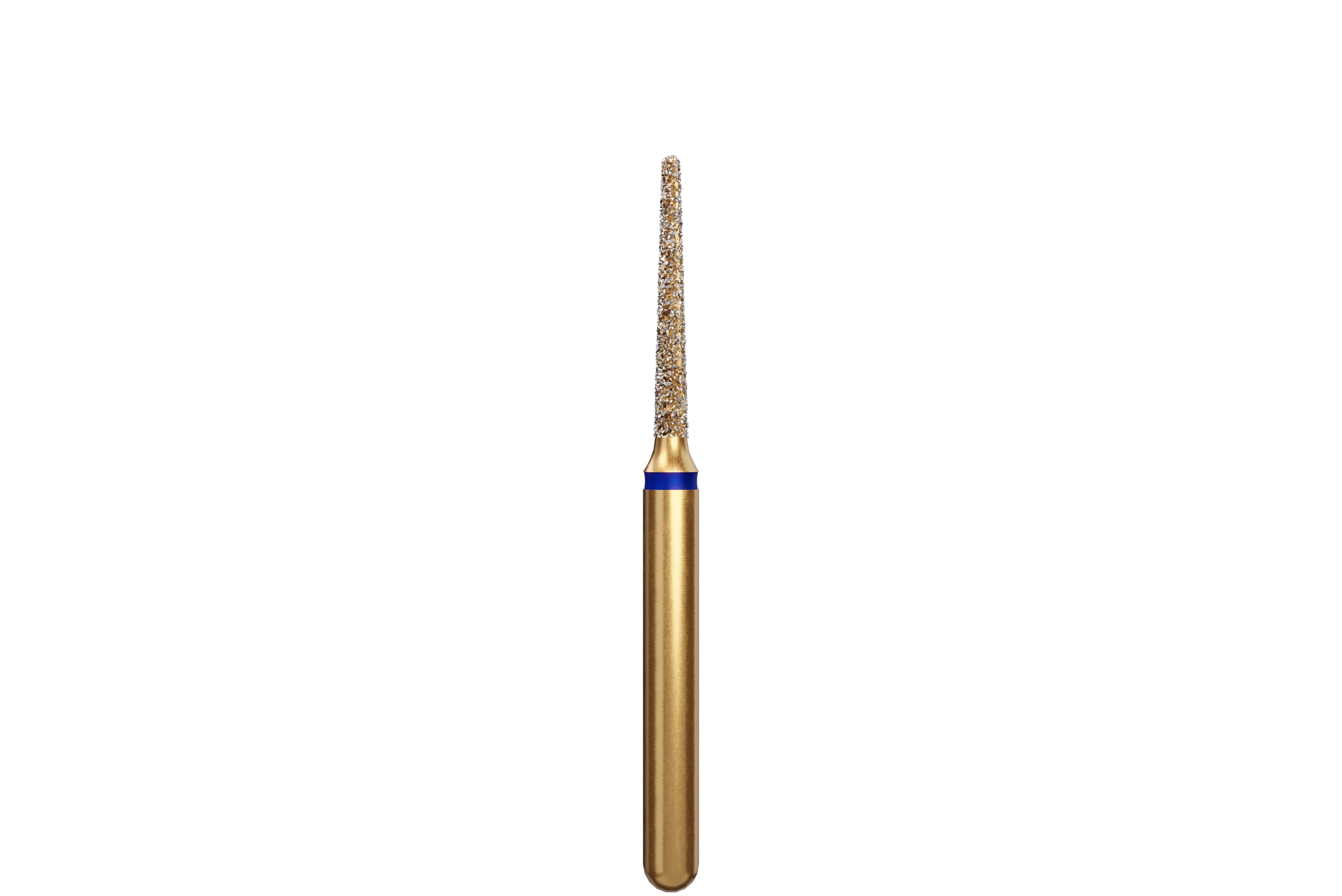 Coltene Alpen Multi-Use Multilayer Diamond Bur, FG, Medium, Round End Taper, #856-012, 1.2 mm Head Diameter, 8 mm Head Length, 5/Pkg