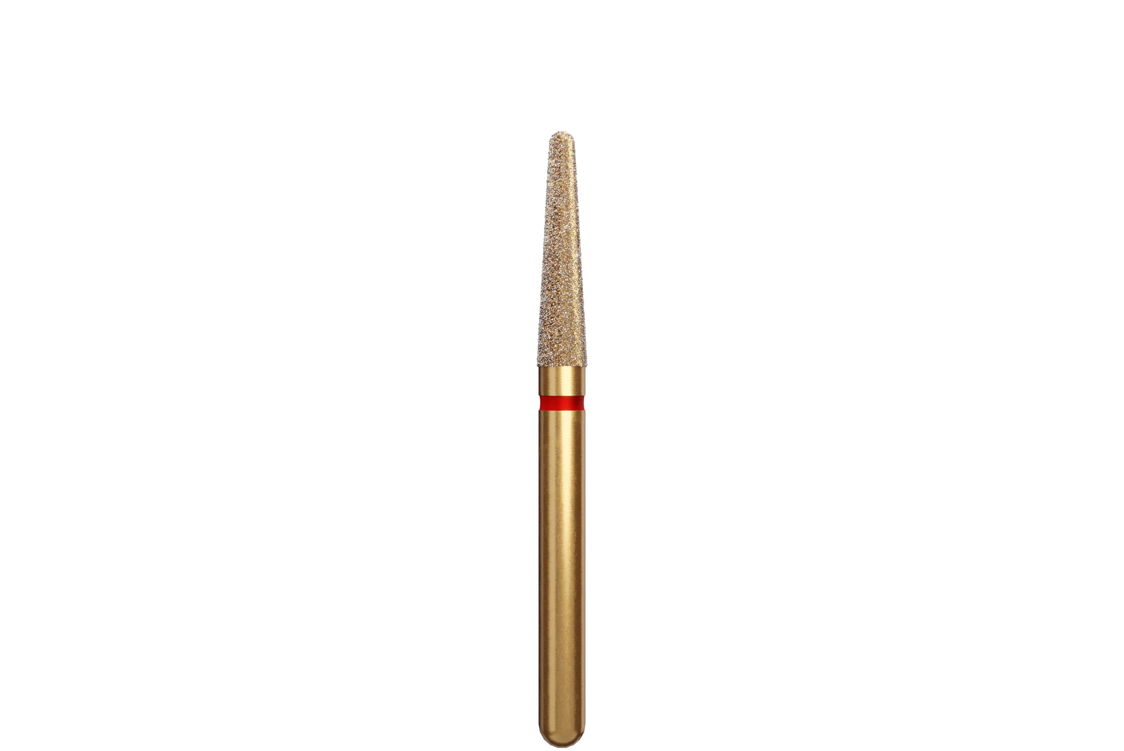 Coltene Alpen Multi-Use Diamond Bur, Round End Taper, Fine (Red), FG, #856-018, 1.8mm Head Diameter, 8mm Head Length, Pack of 5