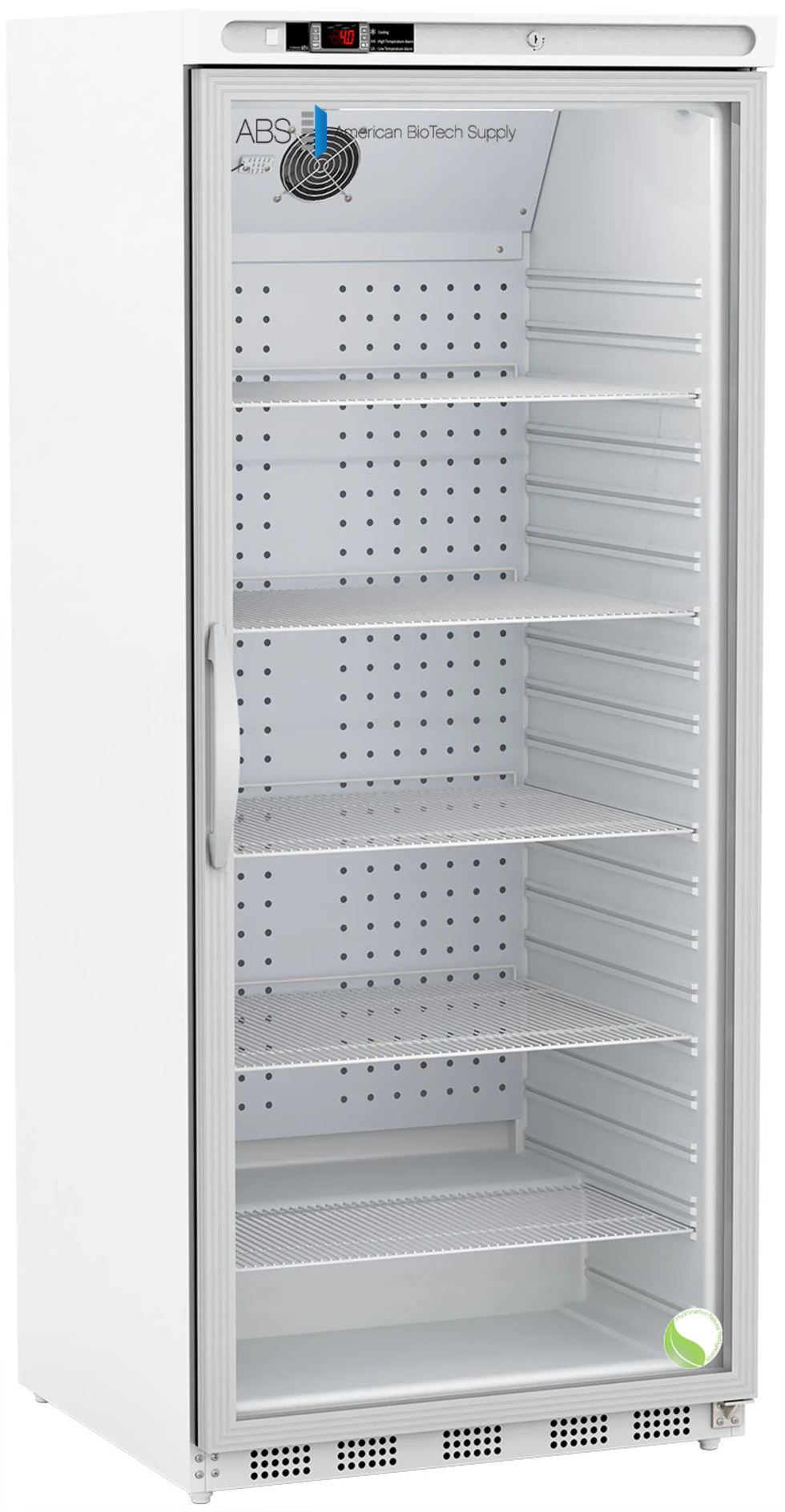 American Biotech Supply 20 Cu Ft Laboratory Refrigerator, Glass Door, Right Hinge, 1-10°C, Cycle Defrost