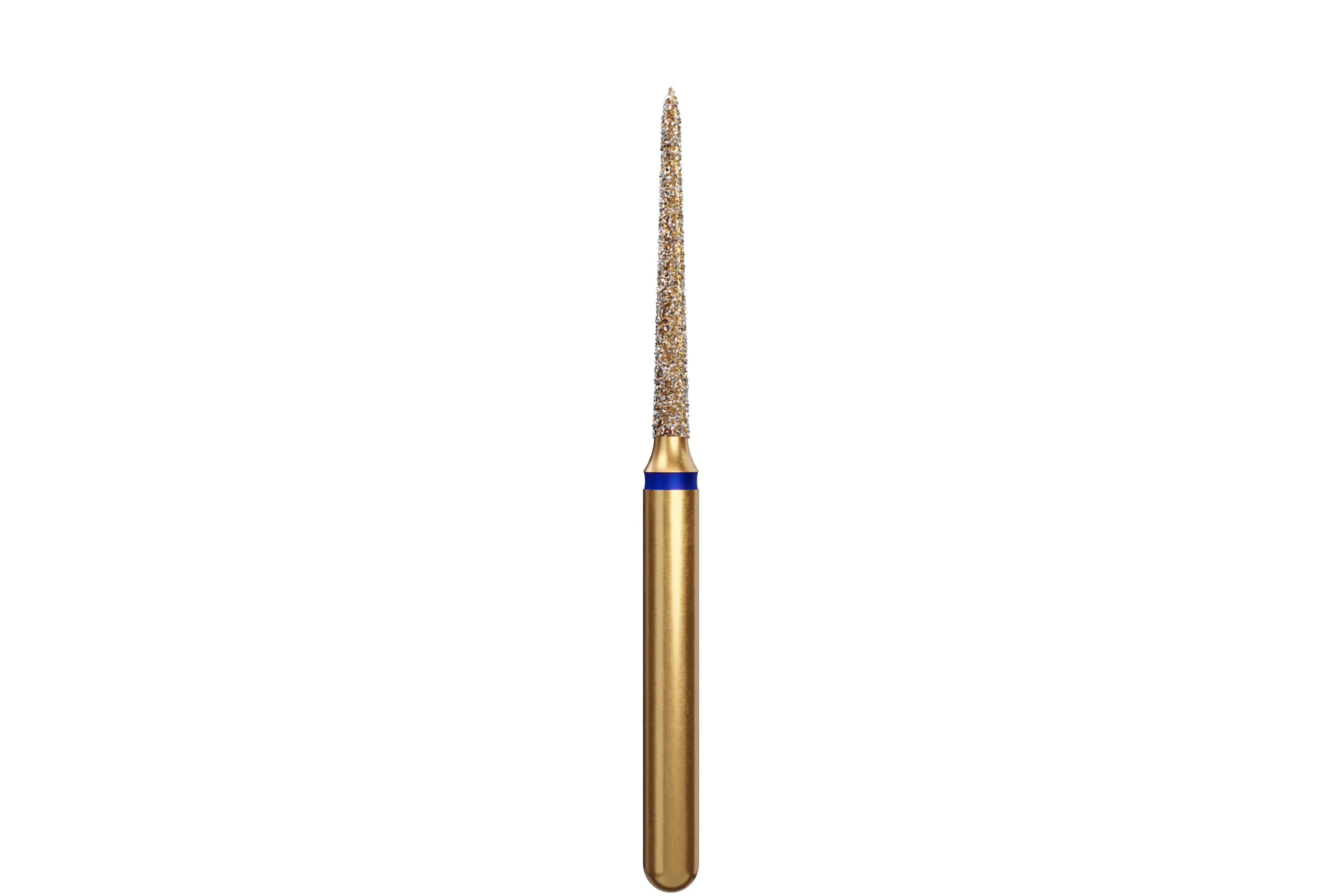 Coltene Alpen Multi-Use Multilayer Diamond Bur, FG, Medium Grit, Tapered Torpedo/Curettage, #879K-012, 1.2 mm Head Diameter, 10 mm Head Length, 5/Pkg