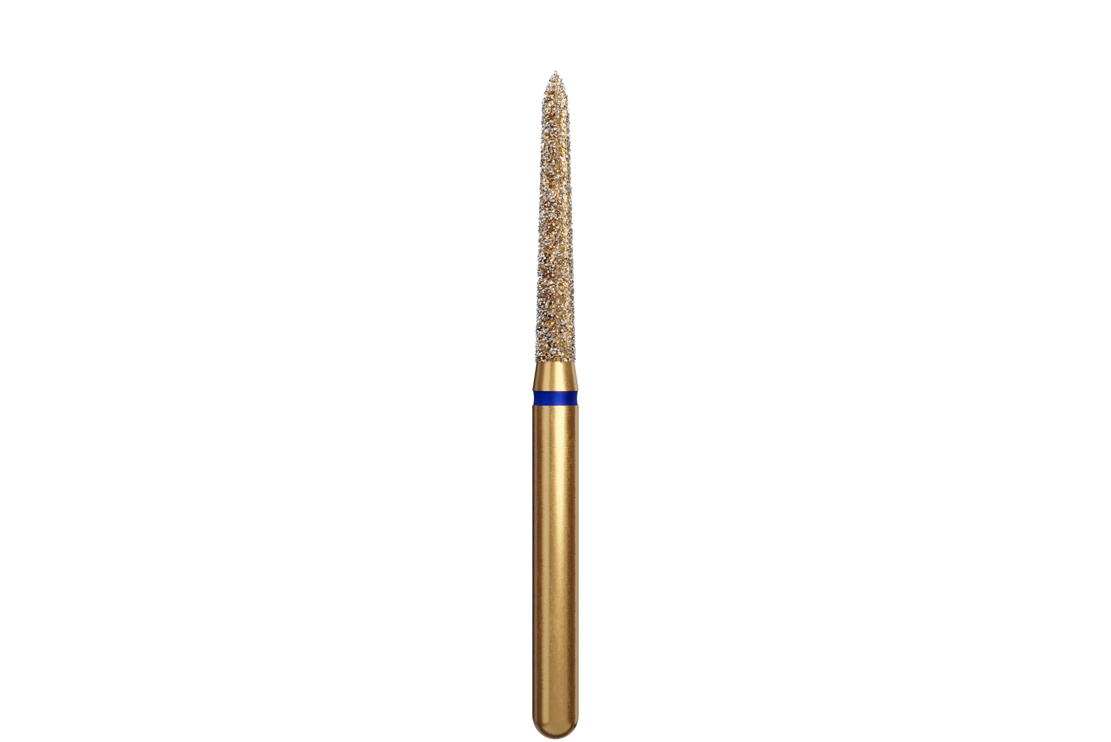 Coltene Alpen Multi-Use Multilayer Diamond Bur, FG, Medium Grit, Tapered Torpedo/Curettage, #879K-016, 1.6 mm Head Diameter, 10 mm Head Length, 5/Pkg