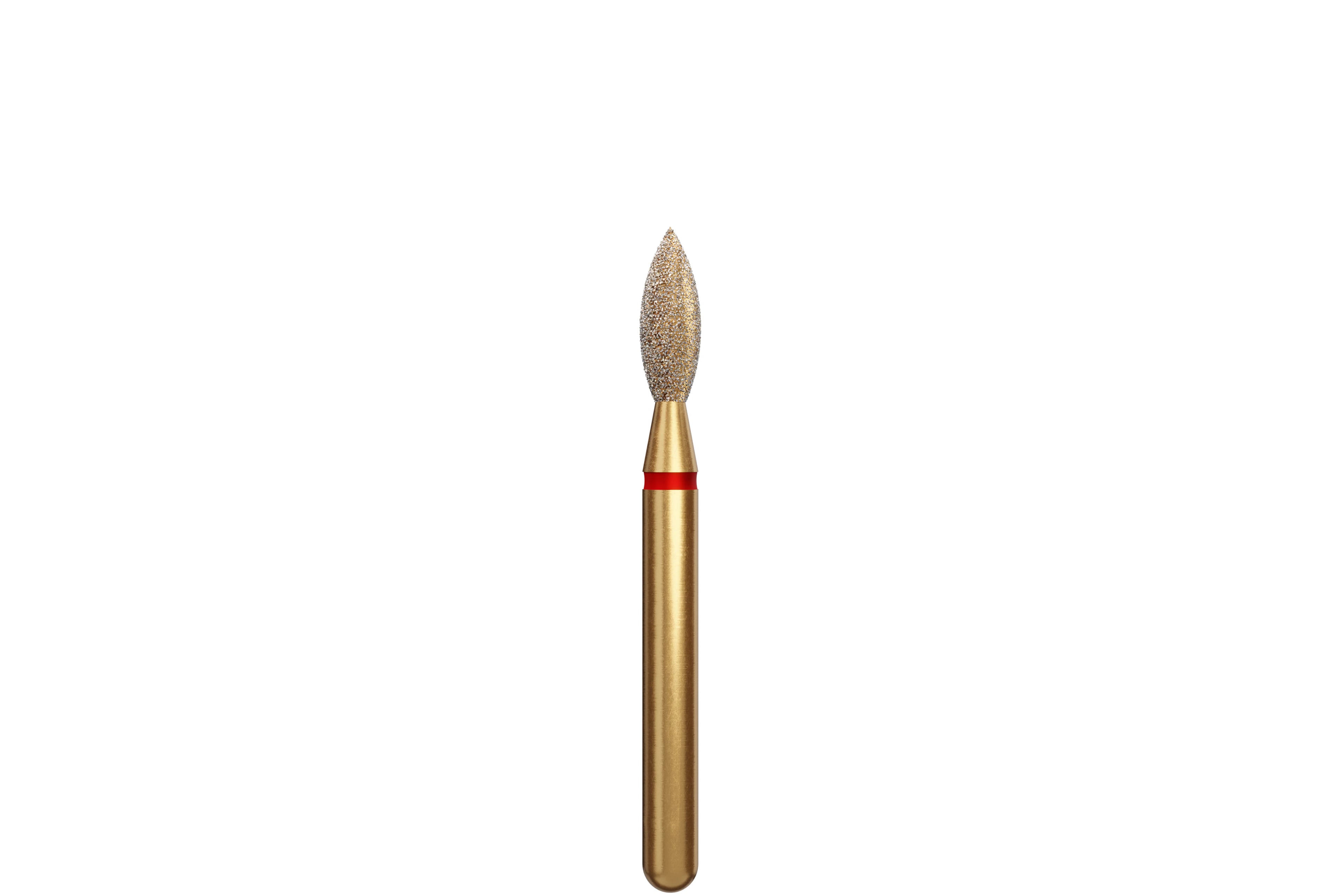 Coltene Alpen Multi-Use Multilayer Diamond Instrument, FG, Fine Grit, Red Ring, Bud/Pointed Football Shape, #368, 2 mm Head Diameter, 5 mm Head Length, 50/Pkg (G368-314-020-05.0)