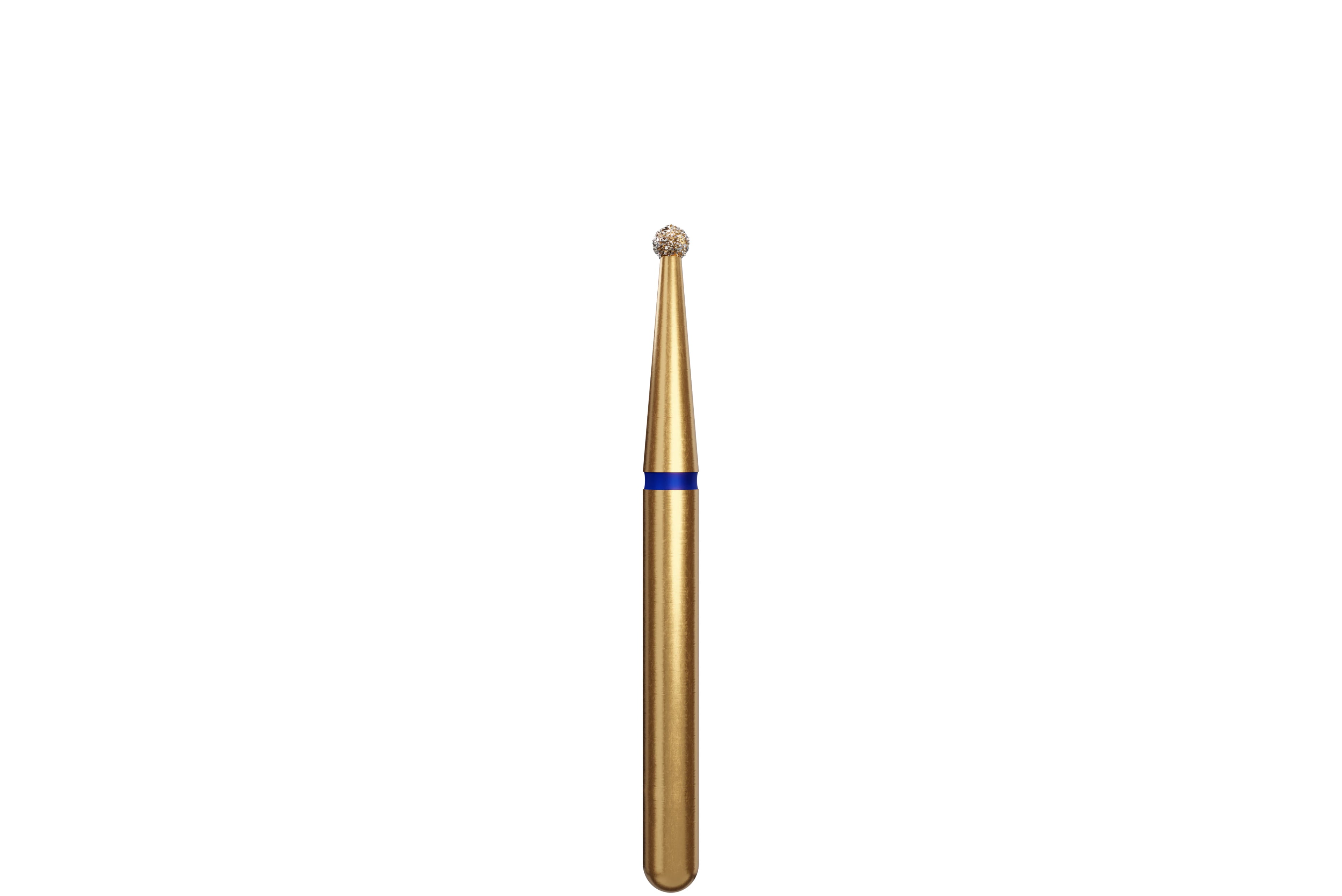 Coltene Alpen Multi-Use Multilayer Diamond Instrument, FG, Round, #801, Medium Grit, Blue Ring, 1.2 mm Head Diameter, 50/Pkg, G801-314-012-01.2