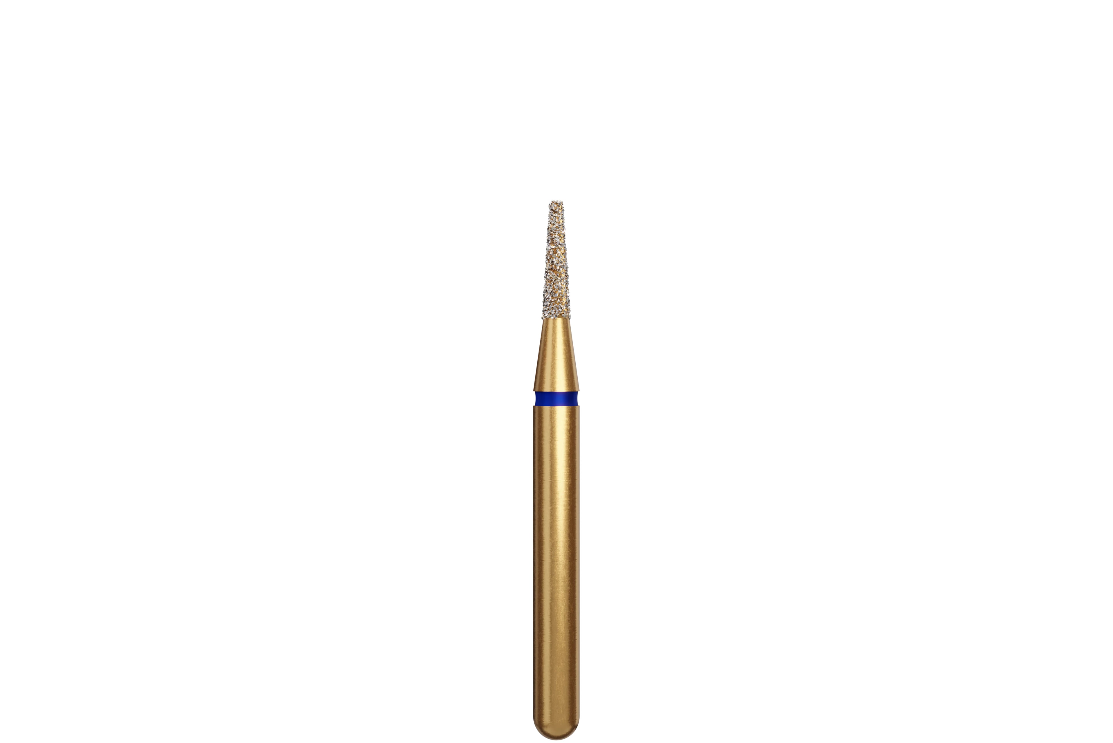 Coltene Alpen Multi-Use Multilayer Diamond Bur, FG, Medium, Flat End Taper, #845-012, 1.2 mm Head Diameter, 4 mm Head Length, 5/Pkg