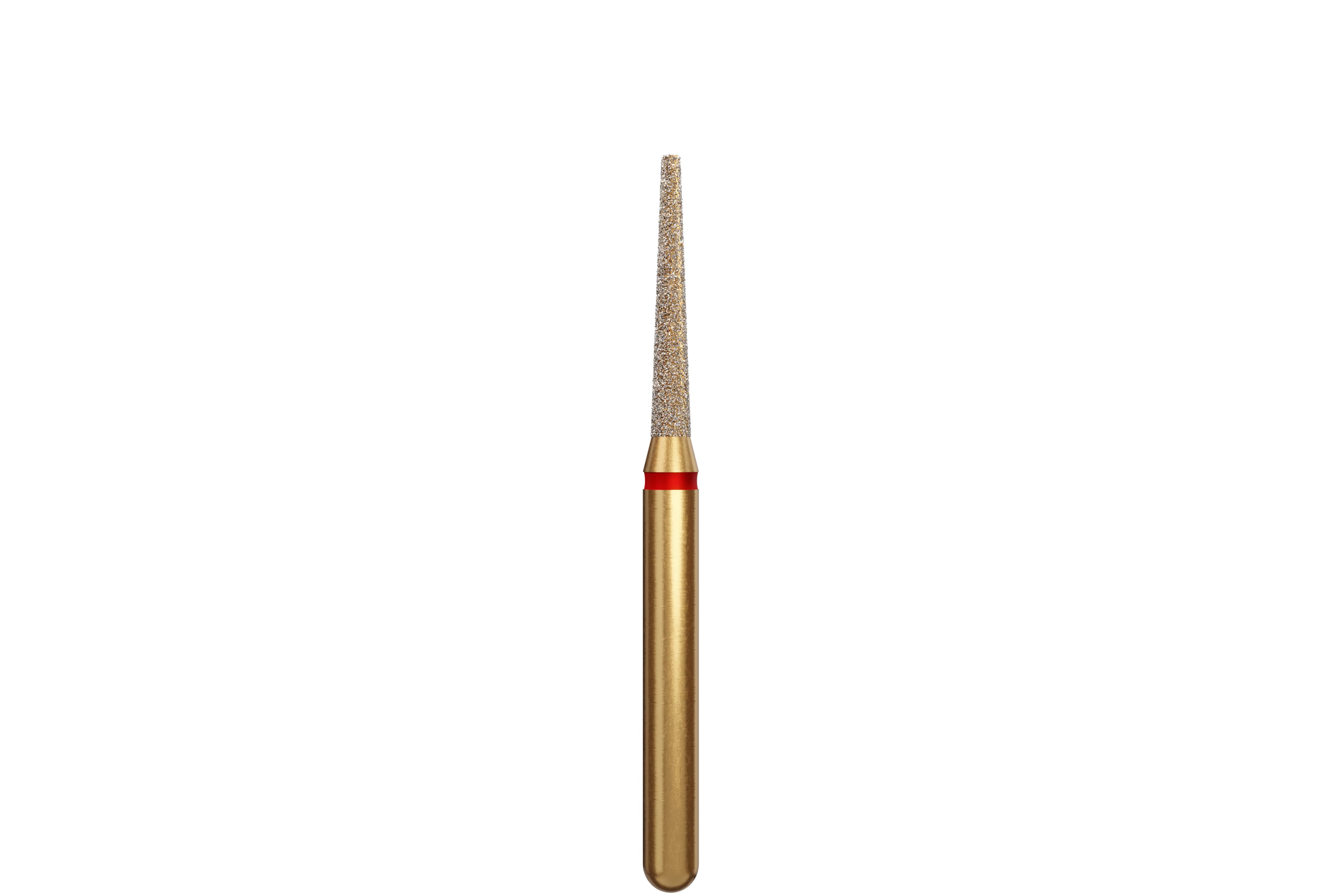 Coltene Alpen Multi-Use Multilayer Diamond Bur, FG, Fine, Flat End Taper, #847-014, 1.4 mm Head Diameter, 8 mm Head Length, 5/Pkg