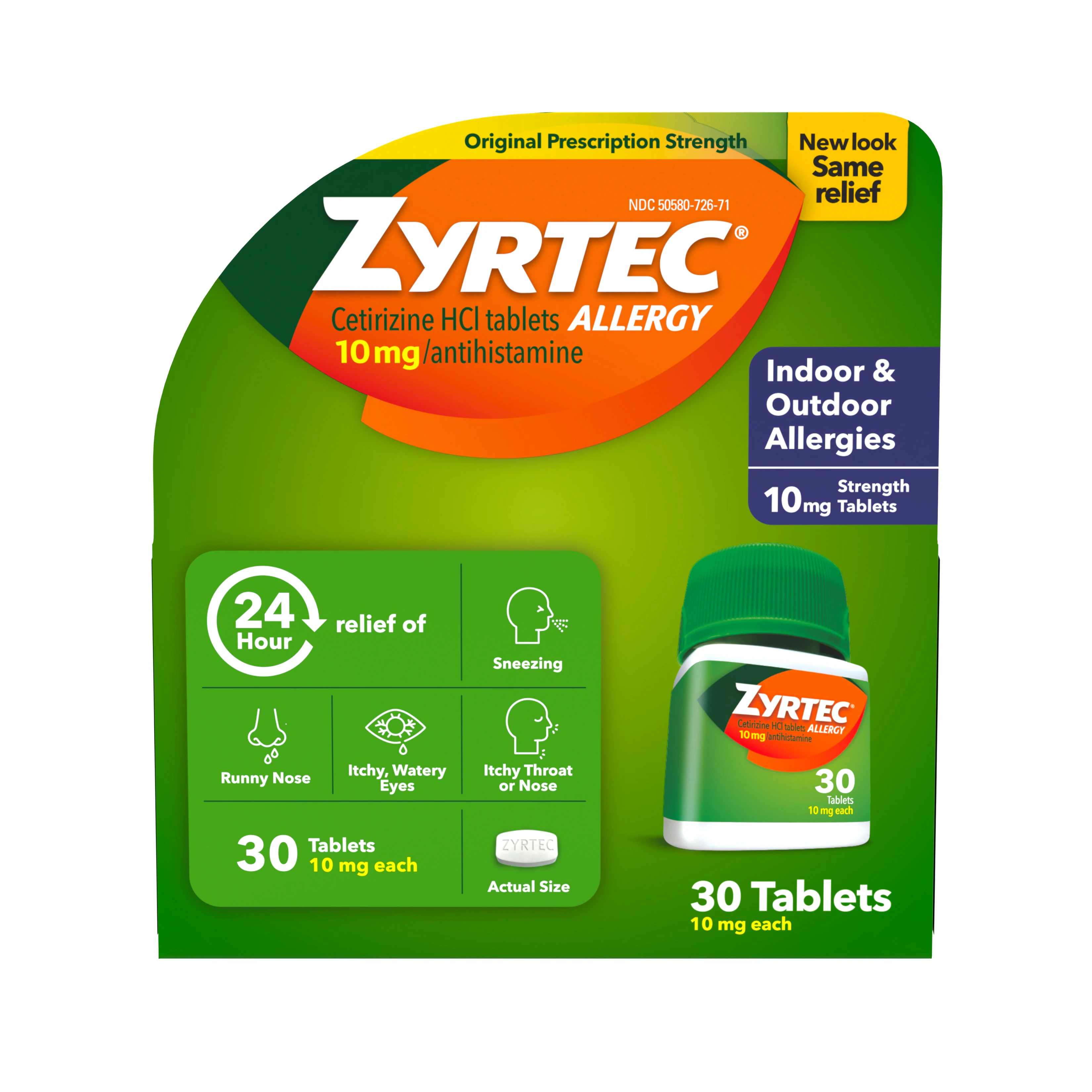 Zyrtec Tablets, 10 mg, 30 Count Bottle