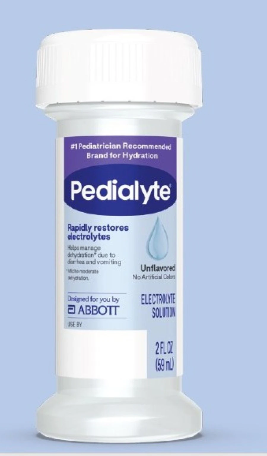 Pedialyte Infant Supplement Liquid, Unflavored, 2 oz Bottle, 48/Case