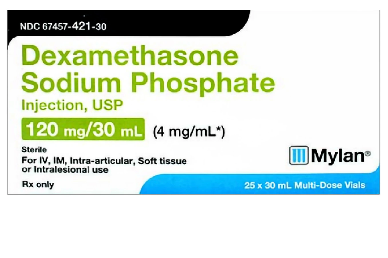Dexamethasone Sodium Injection, 4mg/mL, MDV, 30mL, Mylan Pharmaceuticals