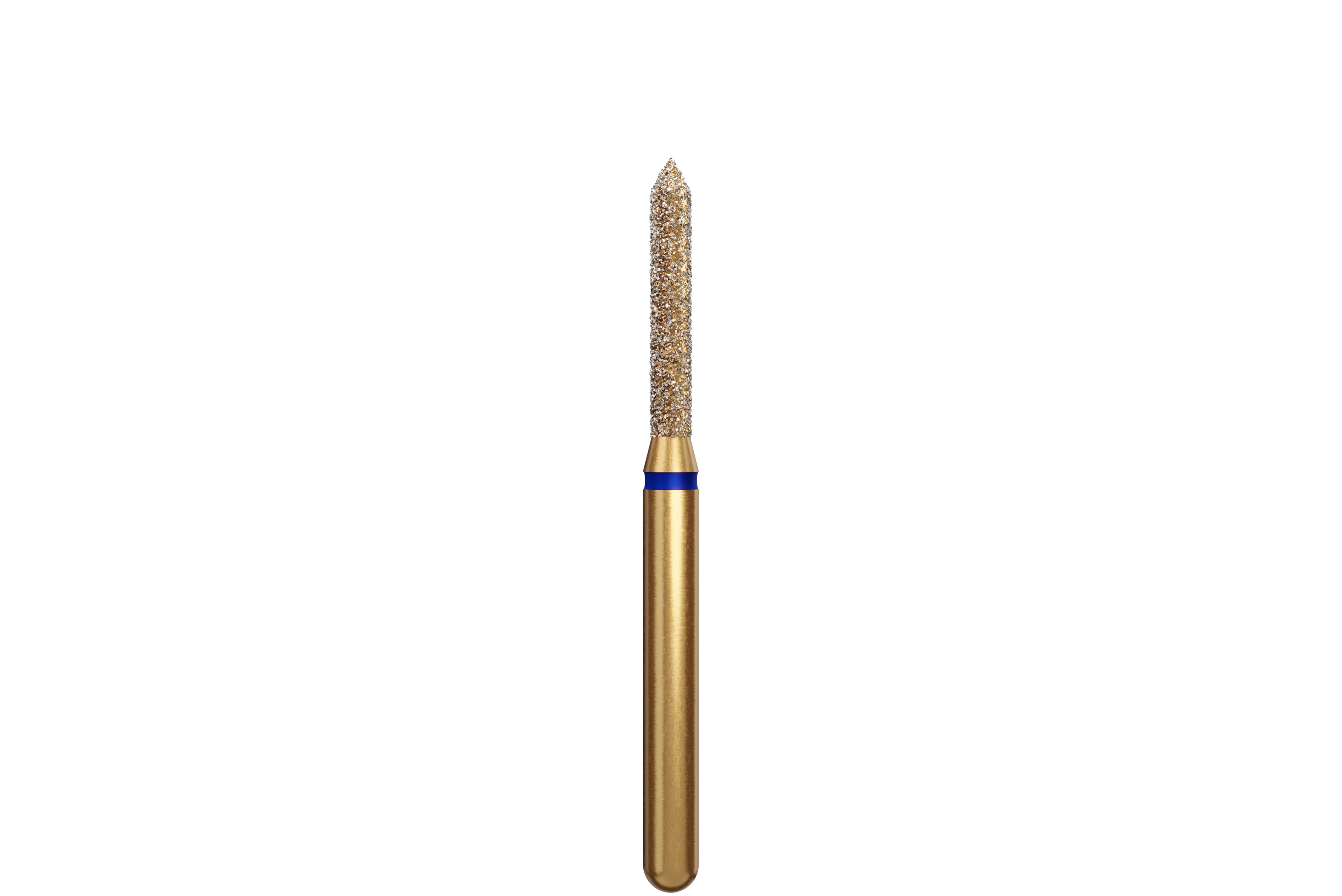 Coltene Alpen Multi-Use Multilayer Diamond Bur, FG, Medium Grit, Beveled Cylinder, #885-014, 1.4 mm Head Diameter, 8 mm Head Length, 5/Pack