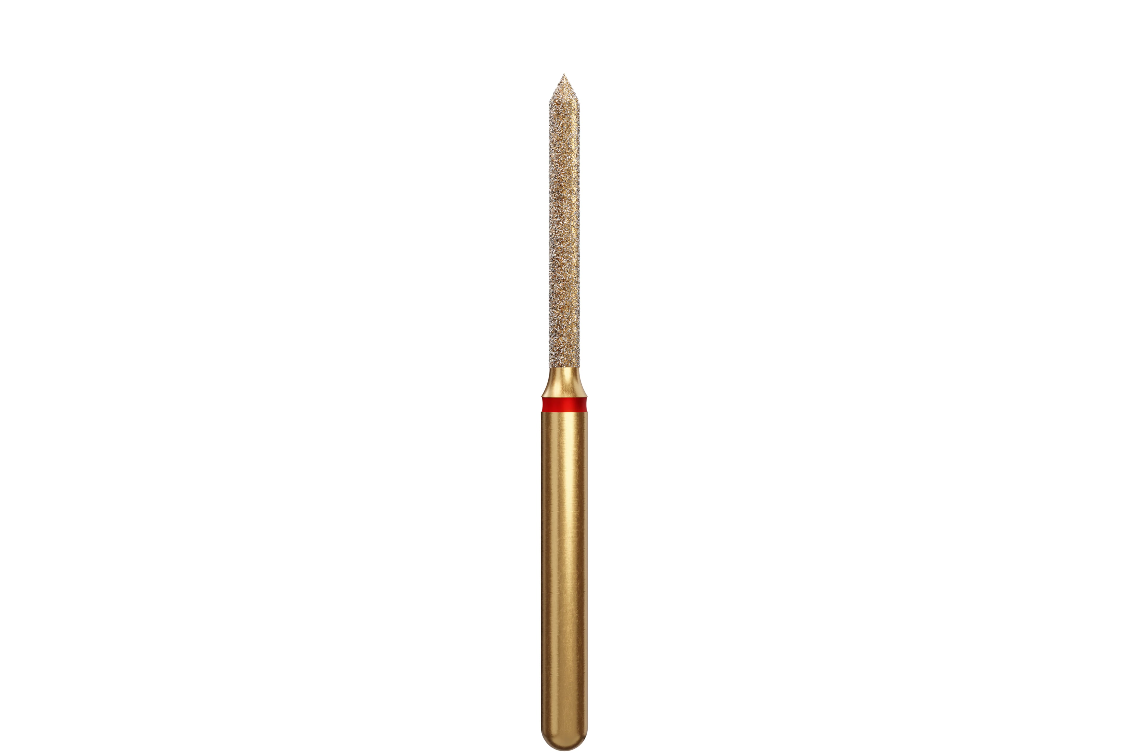 Coltene Alpen Multi-Use Multilayer Diamond Bur, Fine Grit, Beveled Cylinder, FG, #886-012, 1.2 mm Head Diameter, 10 mm Head Length, 5/Pkg