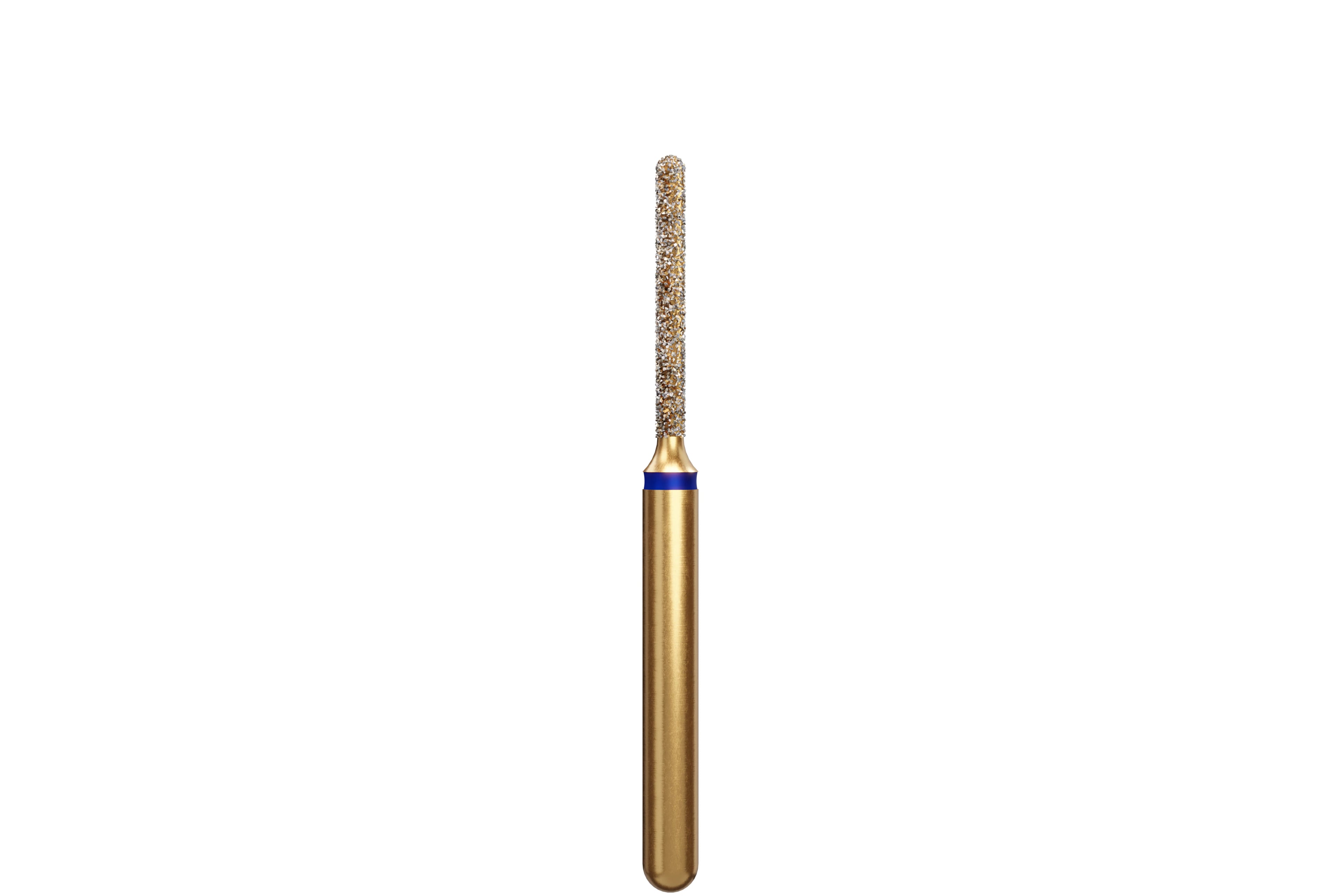 Alpen Multi-Use Diamond Bur, Round End Cylinder, FG, Medium Grit, Blue Ring, #881-010, 1.0mm Head Diameter, 8mm Head Length, Pack of 5