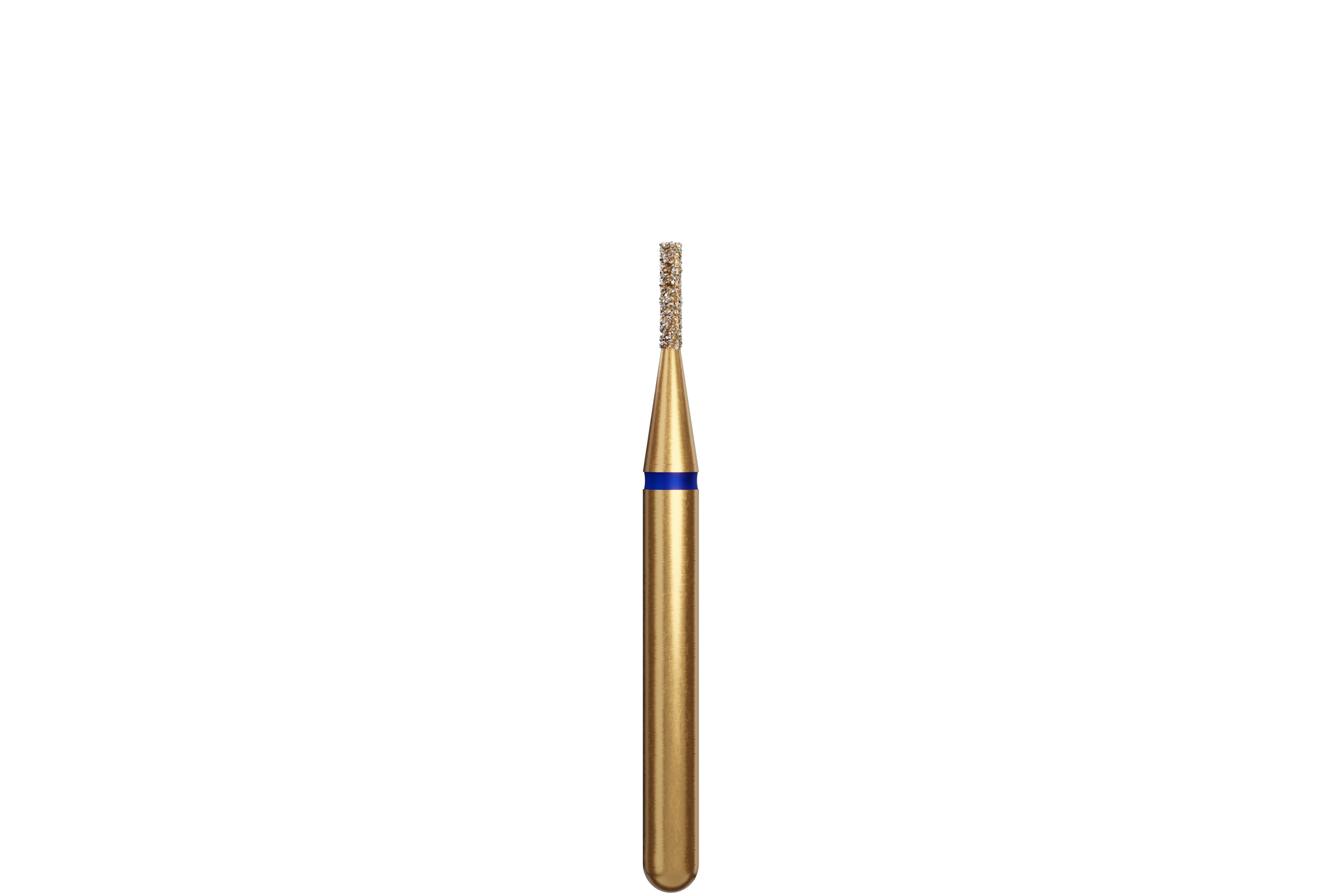 Alpen Multi-Use Diamond Bur FG #835 Flat End Cylinder, Medium Grit, Blue Ring, 0.8mm Diameter, 3.0mm Length, Pack of 5, G835-314-008-03.0
