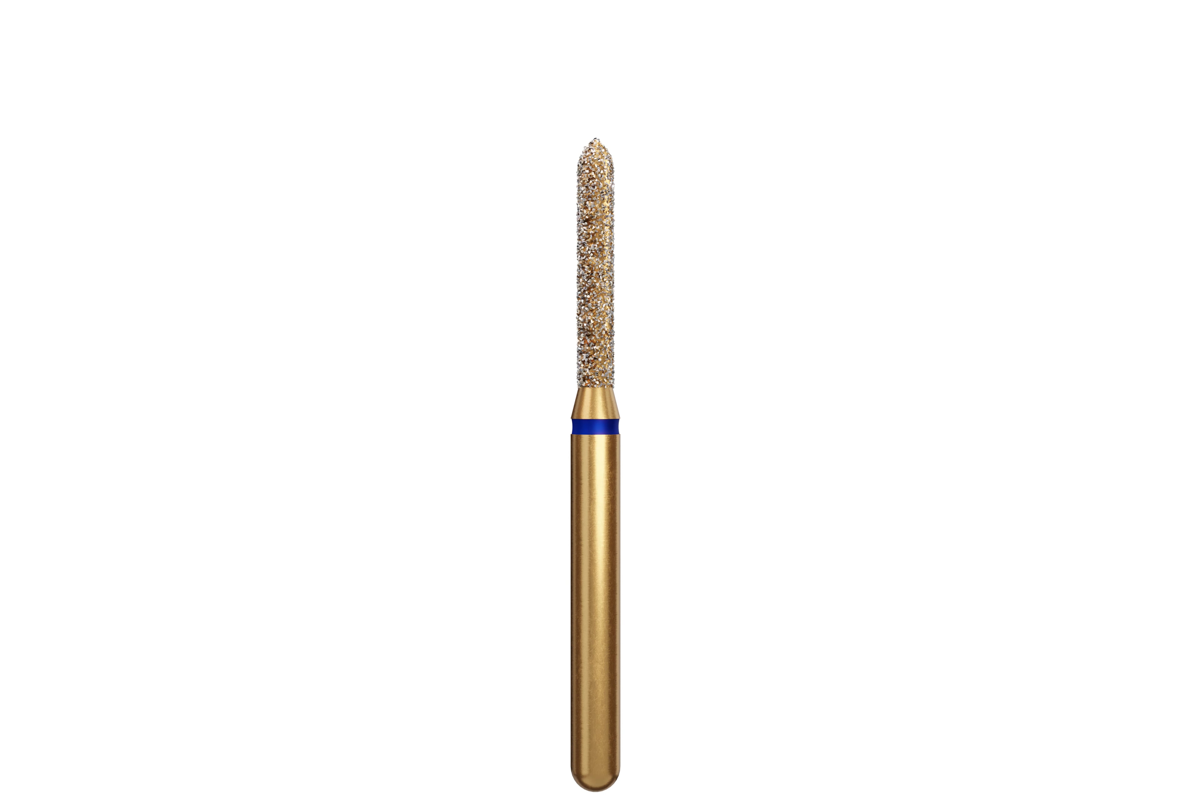 Coltene Alpen Multi-Use Multilayer Diamond Bur, FG, Medium Grit, Beveled Cylinder/Torpedo, #878-014, 1.4 mm Head Diameter, 8 mm Head Length, 5/Pkg
