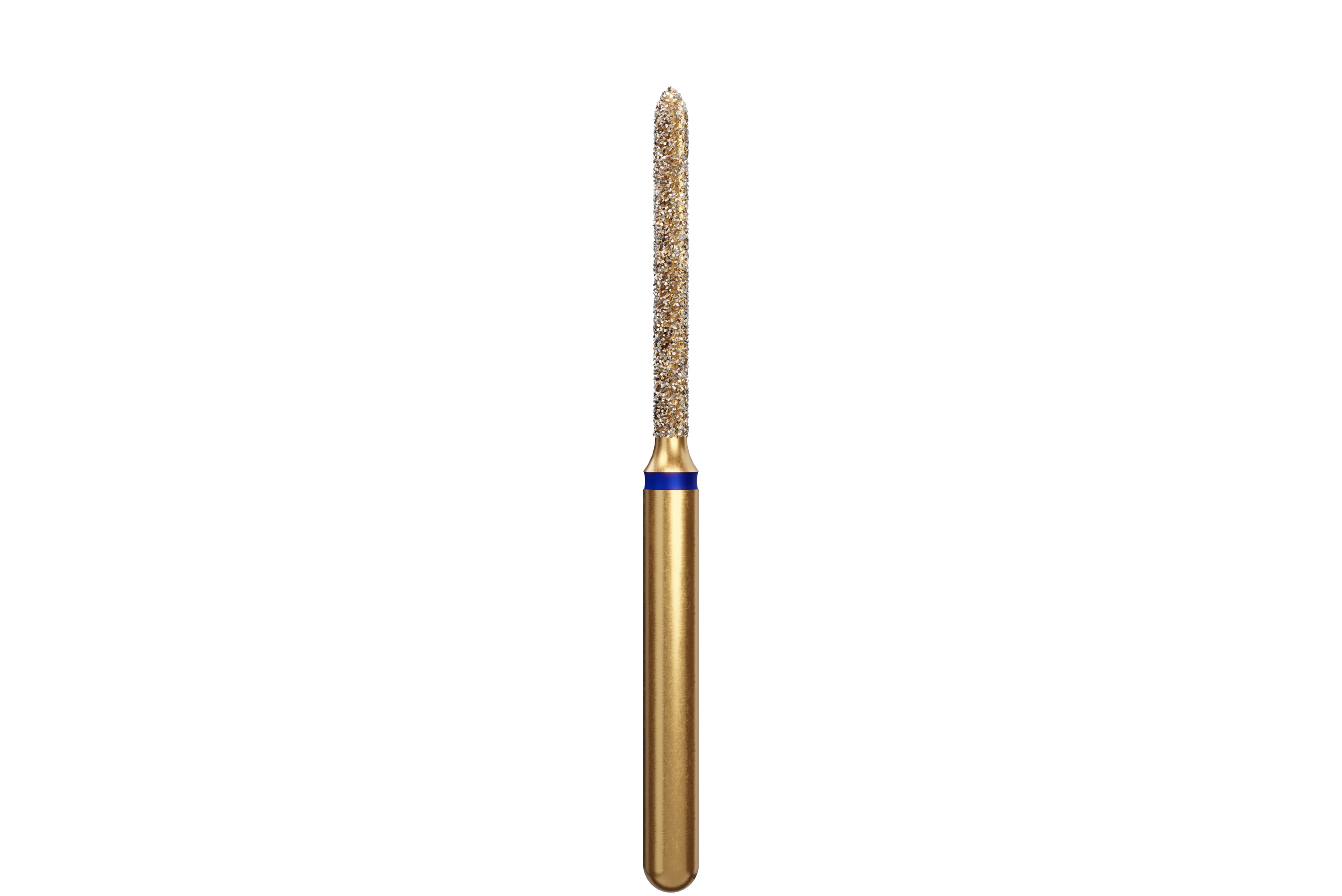 Coltene Alpen Multi-Use Multilayer Diamond Bur, FG, Medium Grit, Beveled Cylinder/Torpedo, #879-012, 1.2 mm Head Diameter, 10 mm Head Length, 5/Pkg