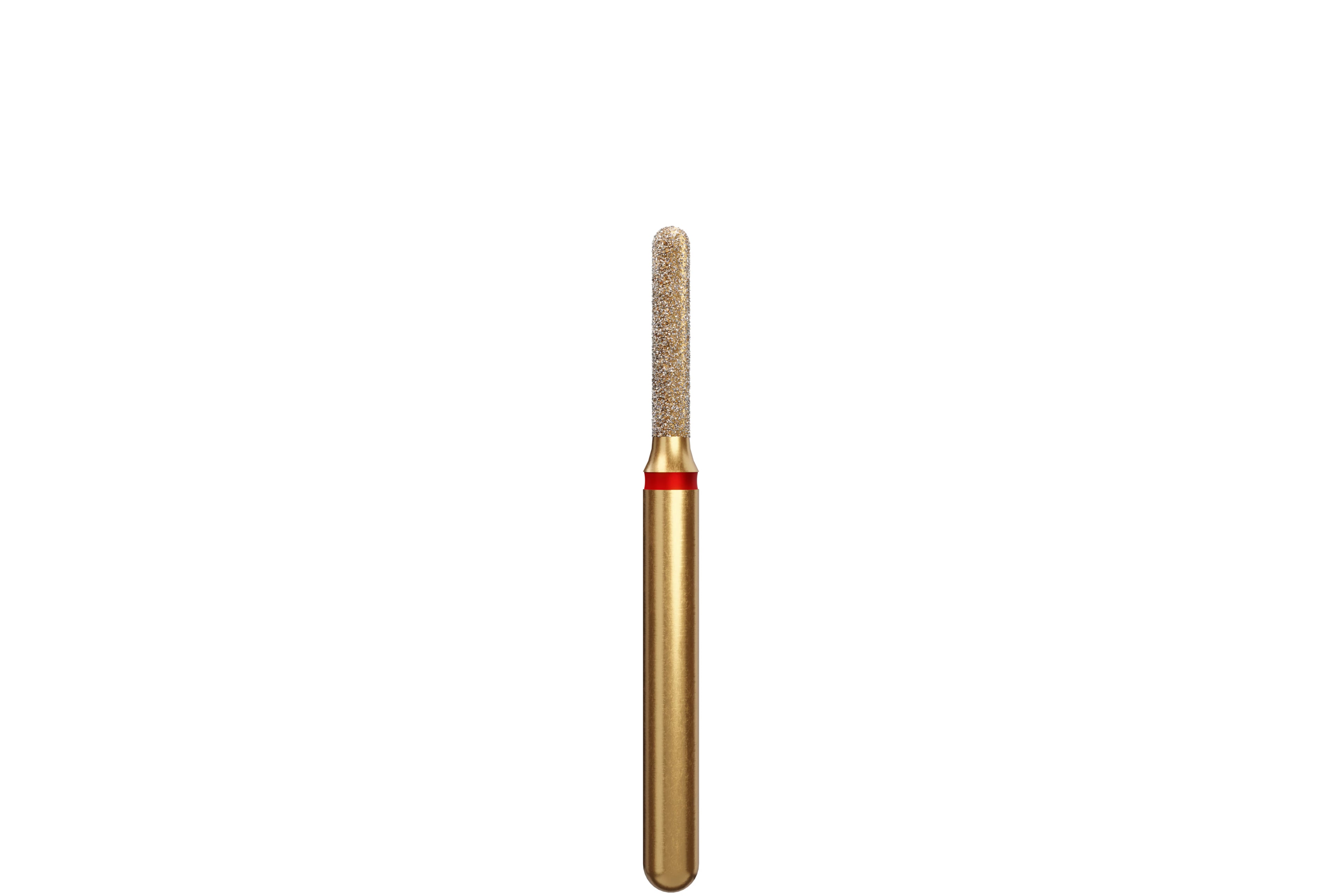 Coltene Alpen Multi-Use Multilayer Diamond Instrument, FG, Fine, Red Ring, Round End Cylinder, #880, 1.2 mm Head Diameter, 6 mm Head Length, 5/Pkg (G880-314-012-06.0)