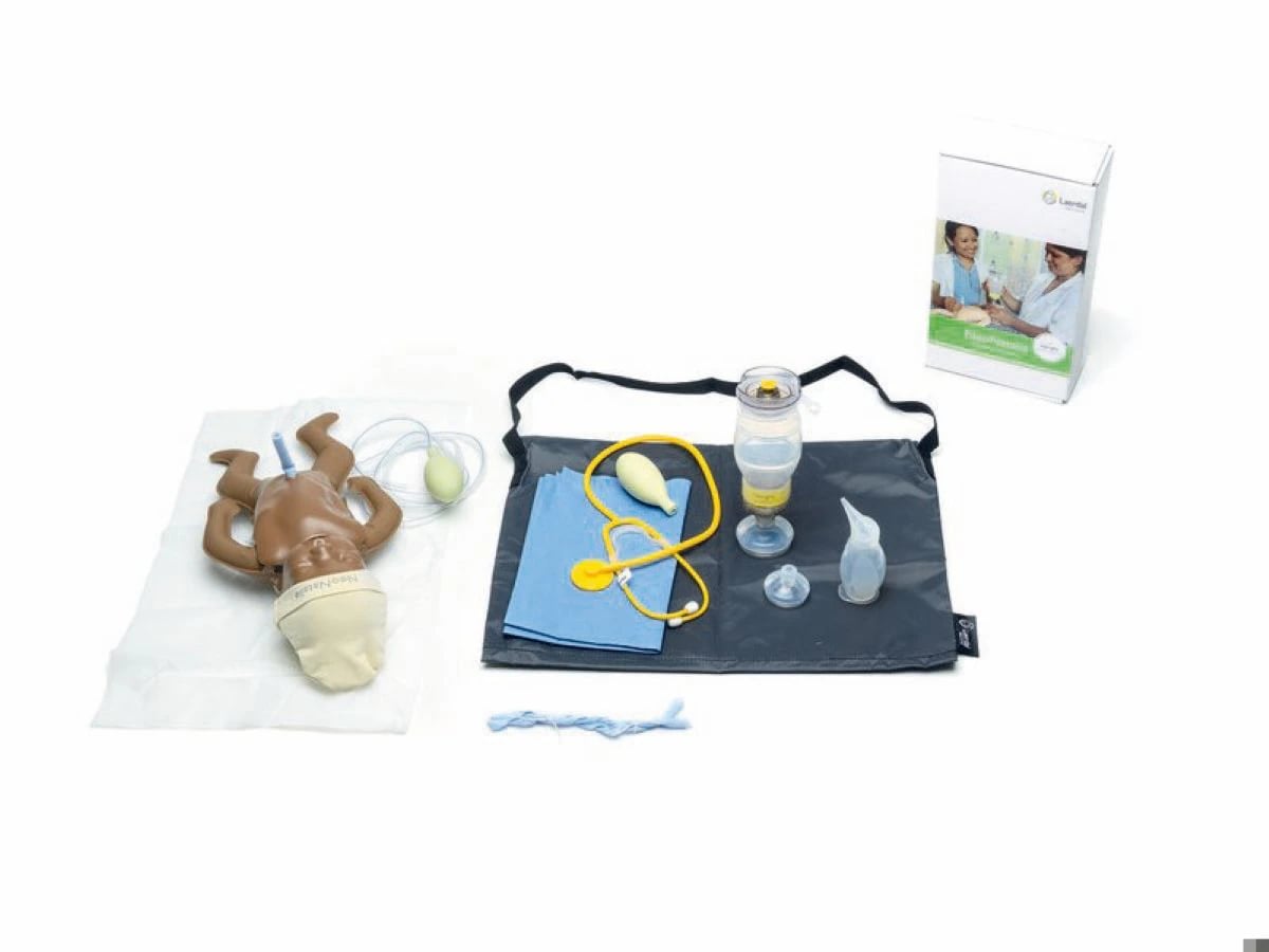 Laerdal NeoNatalie Basic Neonatal Simulator Manikin, Dark Skin Tone, with Umbilical Cord and Accessories