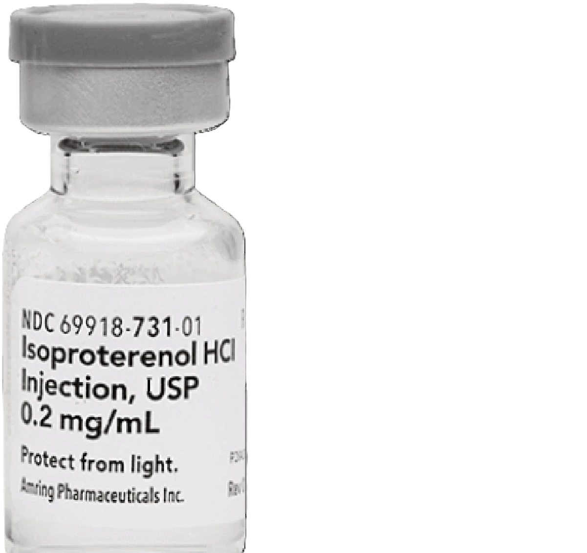 Isoproterenol HCl Injection 0.2 mg/mL, Single-Dose Vial, 1 mL, 10/Package