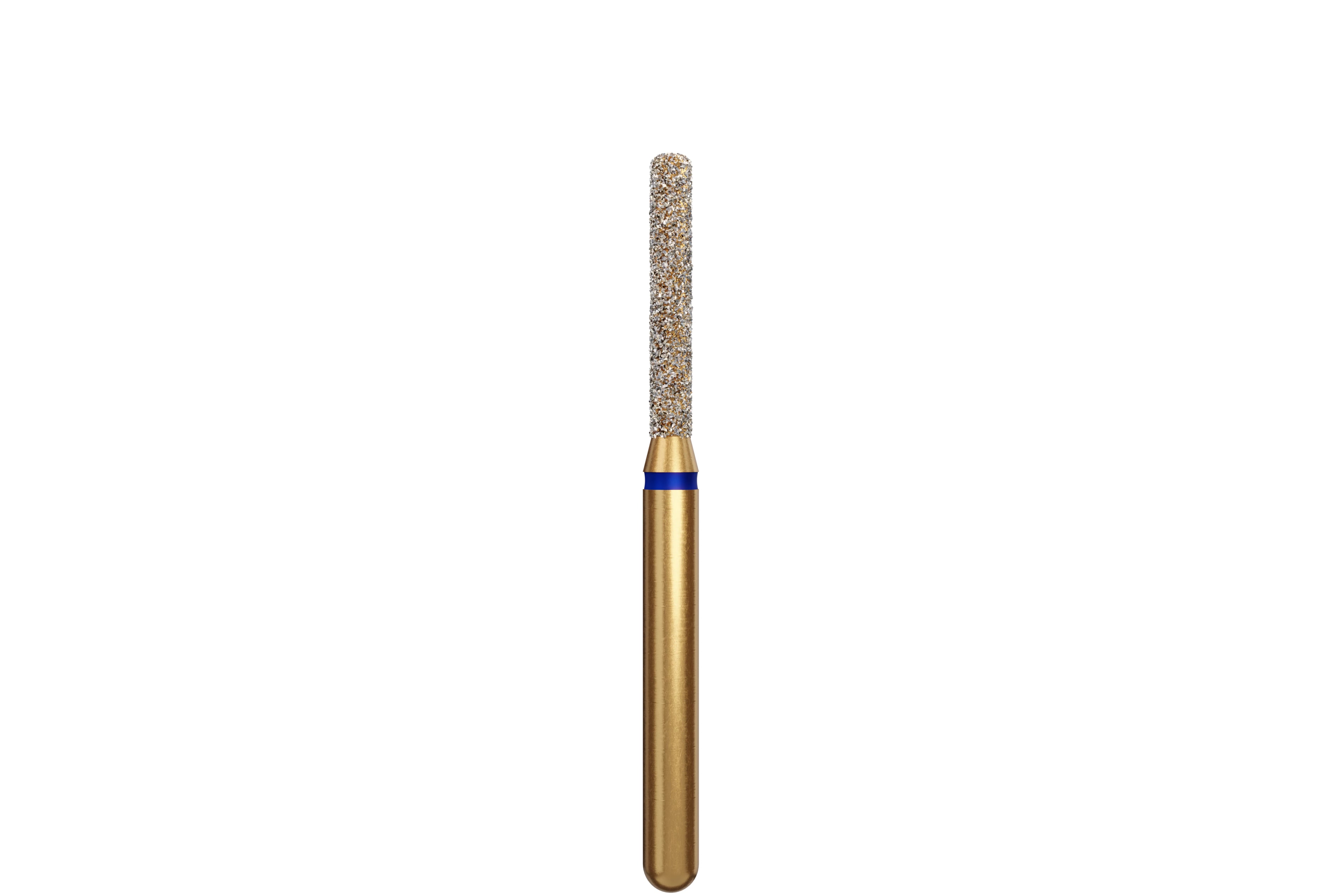 Coltene Alpen Multi-Use Multilayer Diamond Bur, FG, Medium Grit, Rounded Edge Cylinder, #837R-014, 1.4 mm Head Diameter, 8 mm Head Length, 5/Pkg