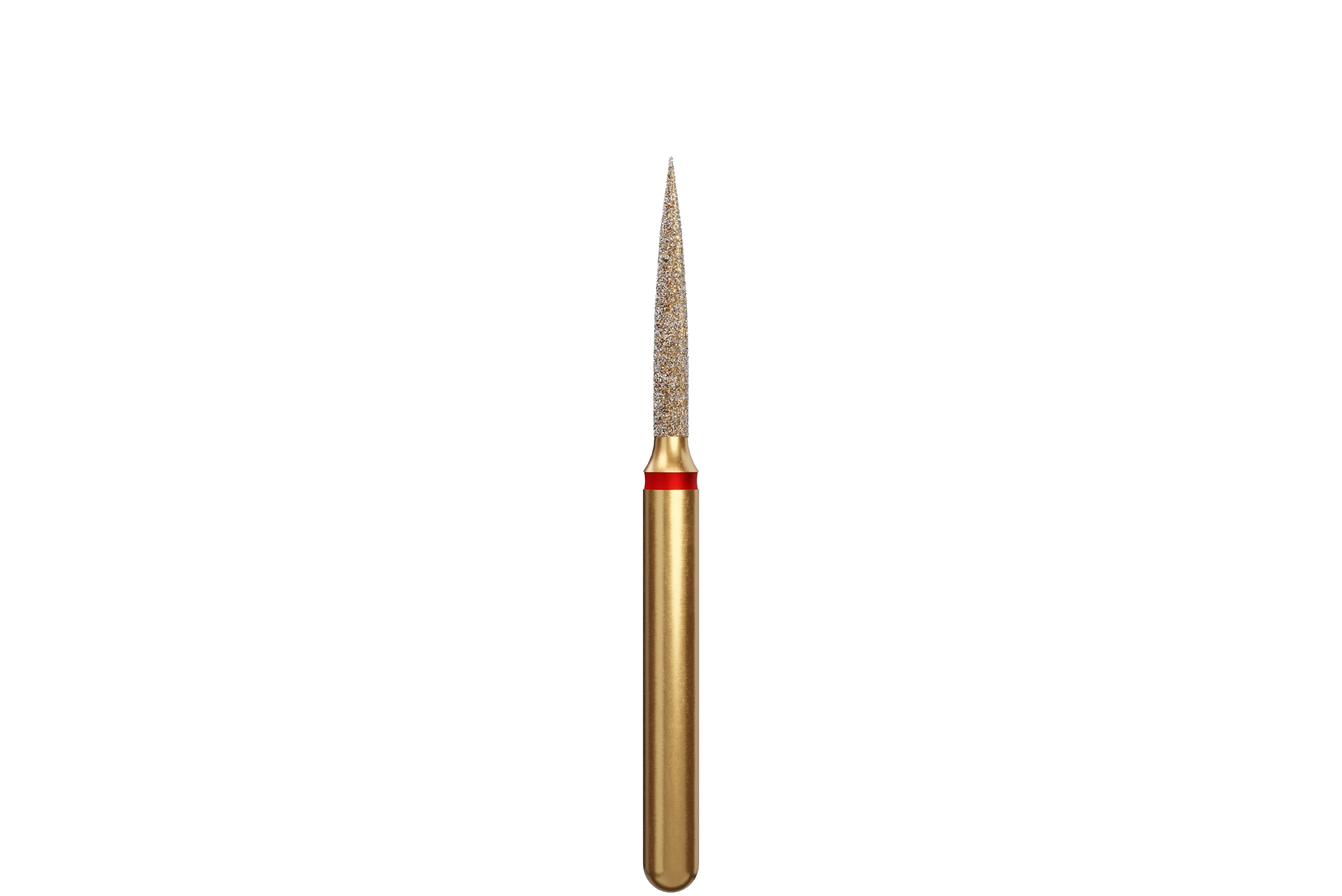Coltene Alpen Multi-Use Multilayer Diamond Bur, FG, Fine, Red, Flame, #862-012, 1.2 mm Head Diameter, 8 mm Head Length, 5/Pkg