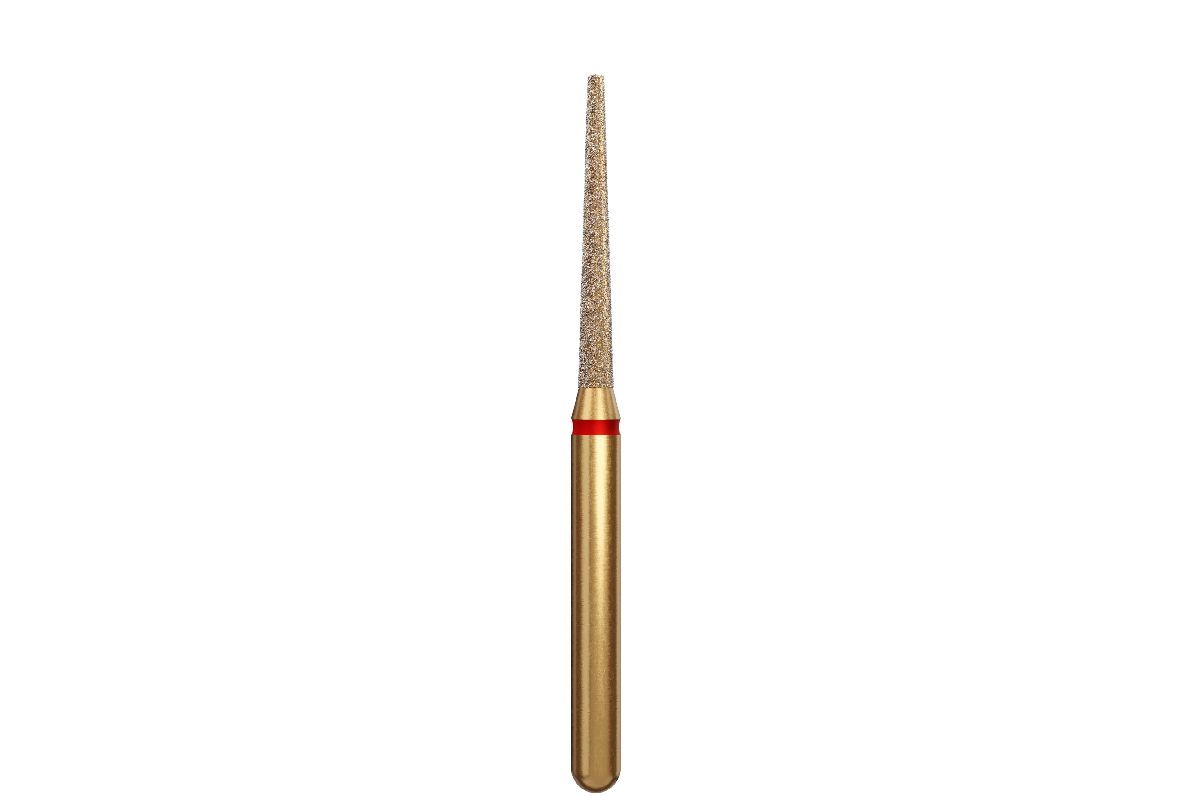 Coltene Alpen Multi-Use Multilayer Diamond Bur, FG, Fine Grit, Red Ring, Flat End Taper, #848, 1.4 mm Head Diameter, 10 mm Head Length, 5/Pkg (G848-314-014-10.0)